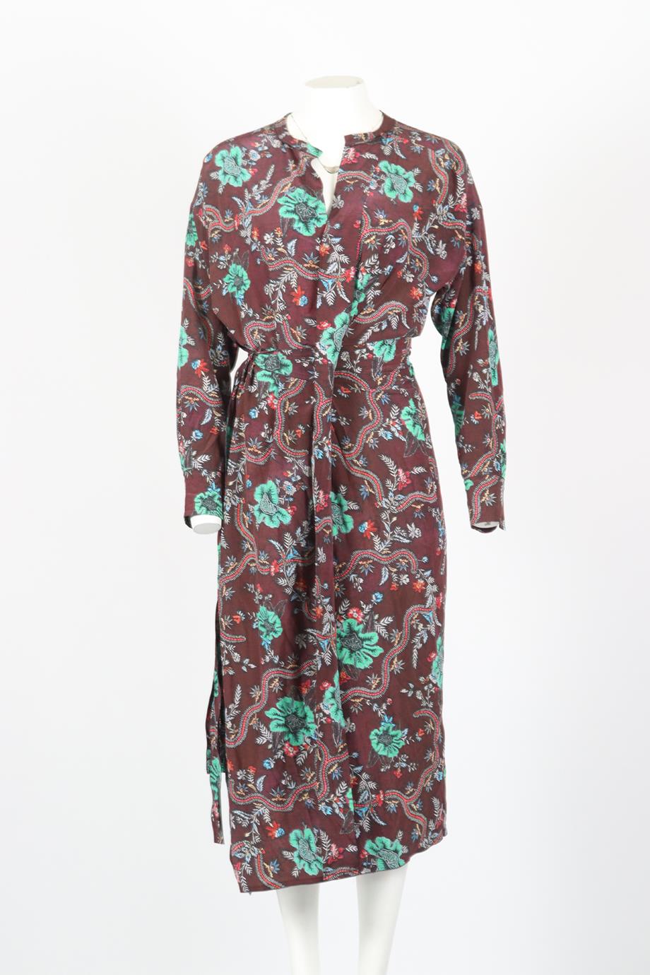 ISABEL MARANT FLORAL PRINT CREPE MAXI WRAP DRESS FR 40 UK 12 - Image 2