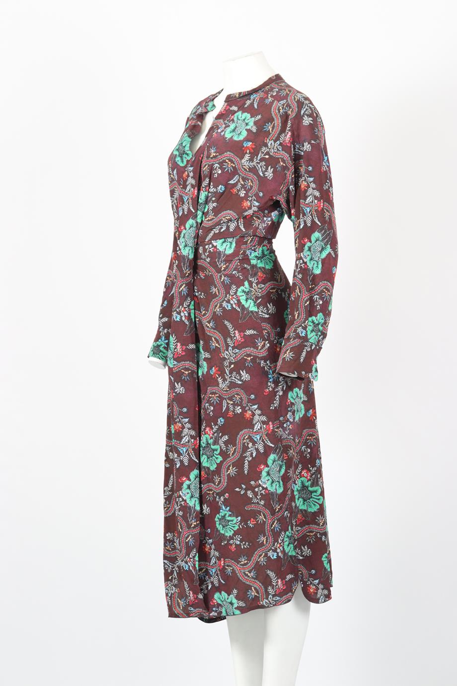 ISABEL MARANT FLORAL PRINT CREPE MAXI WRAP DRESS FR 40 UK 12 - Image 3
