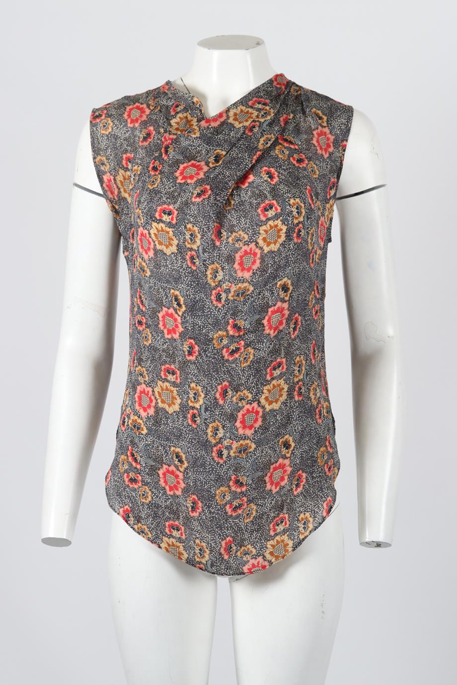 ISABEL MARANT FLORAL PRINT SILK BLEND TOP FR 38 UK 10 - Image 2