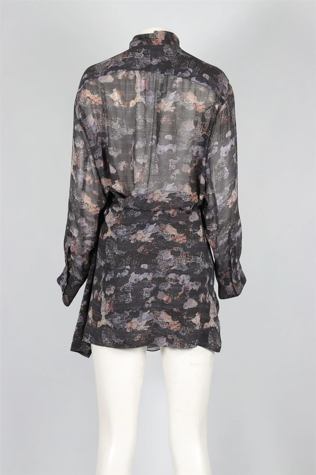 ISABEL MARANT GREY SILK MINI DRESS FR 36 UK 8 - Image 4