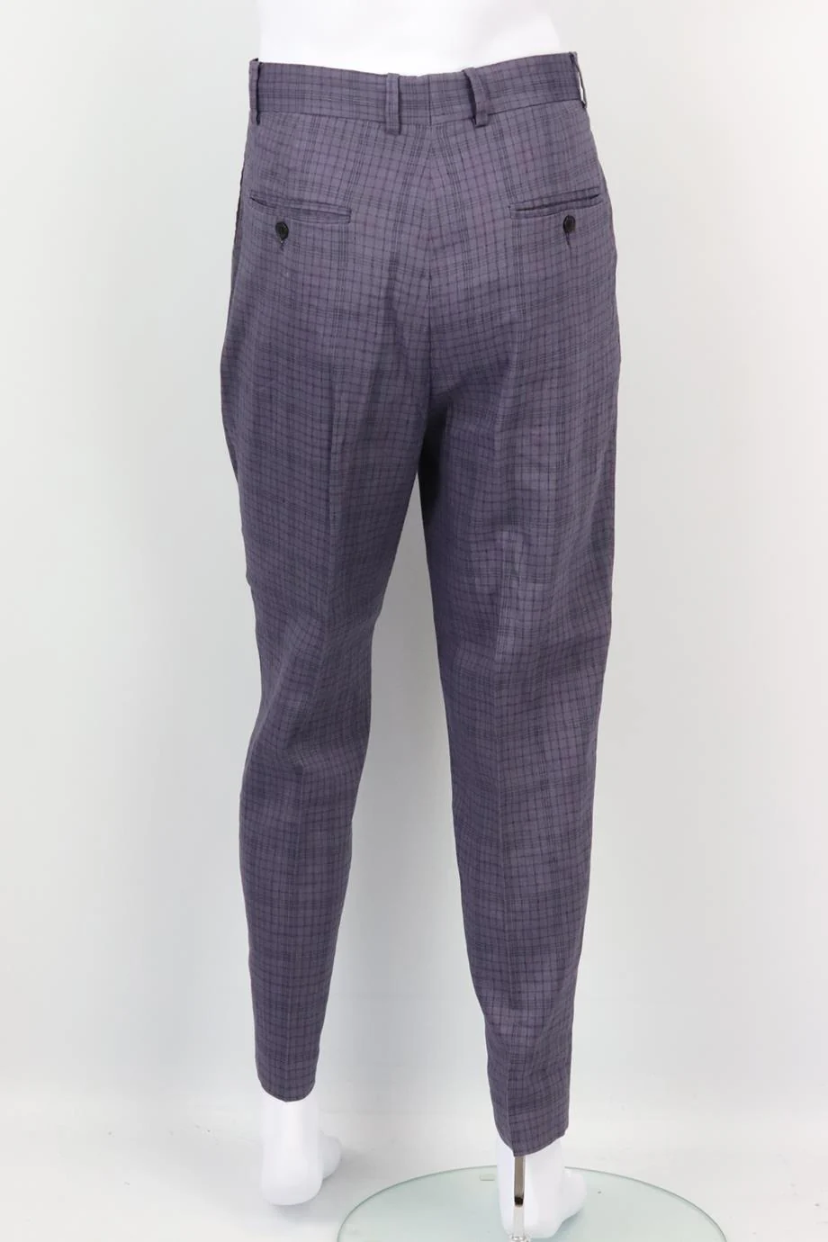 ISABEL MARANT MEN'S CHECKED LINEN BLEND PANTS FR 36 W28 - Image 3
