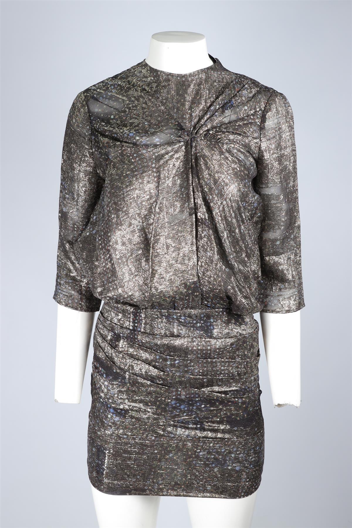 ISABEL MARANT MULTI SILK MINI DRESS FR 36 UK 8 - Image 2