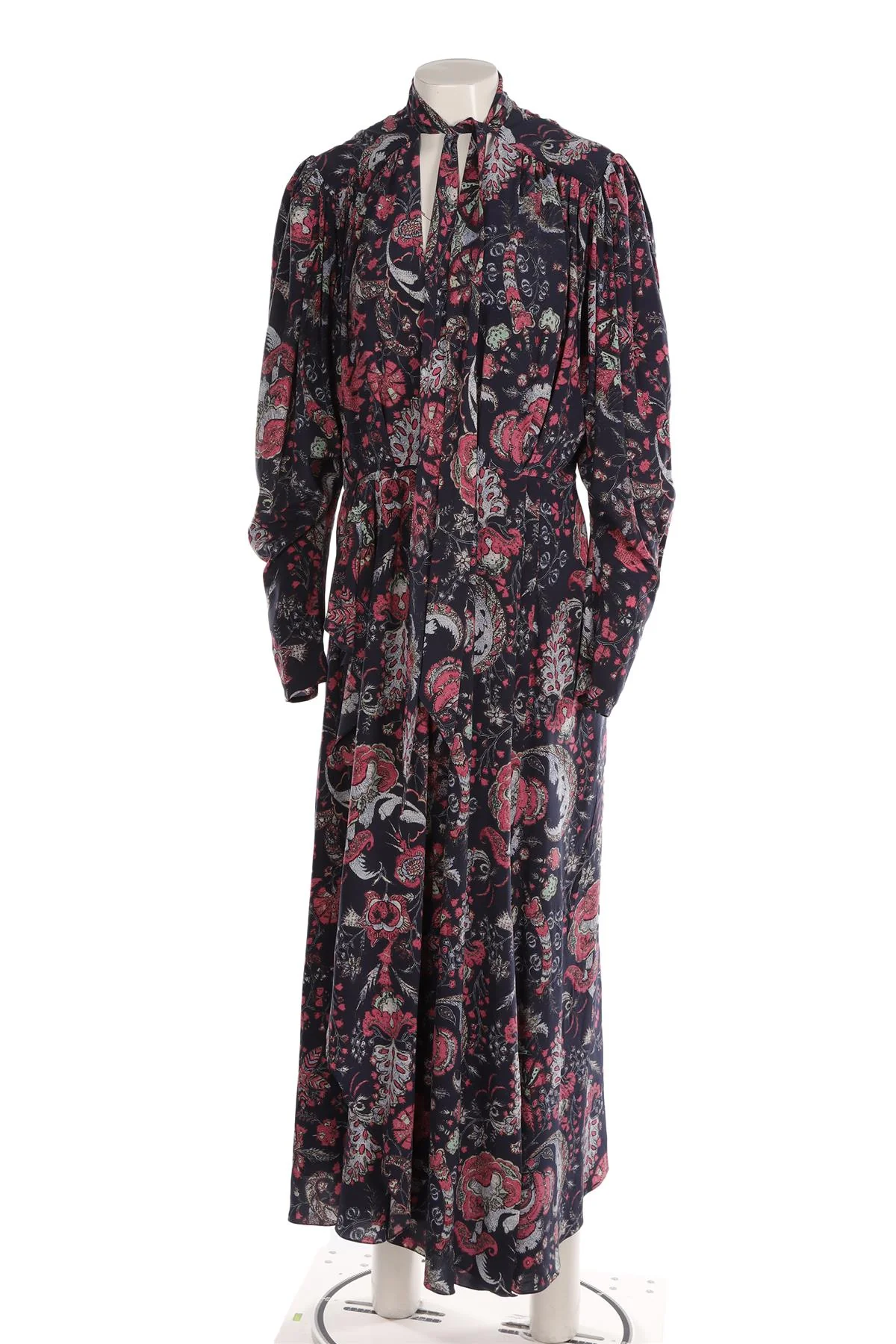 ISABEL MARANT NAVY SILK MAXI DRESS FR 42 UK 14 - Image 2