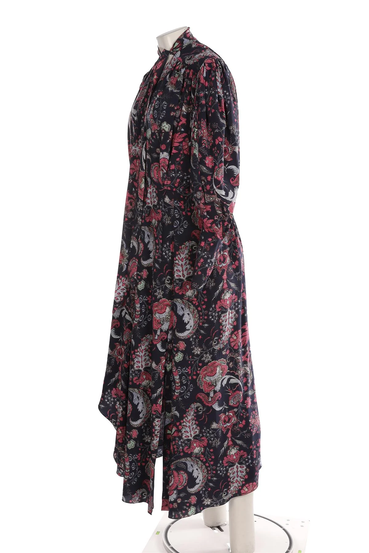 ISABEL MARANT NAVY SILK MAXI DRESS FR 42 UK 14 - Image 3