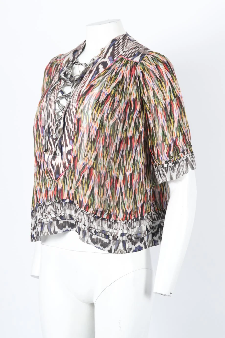 ISABEL MARANT PRINTED SILK BLEND TOP FR 34 UK 6 - Image 3