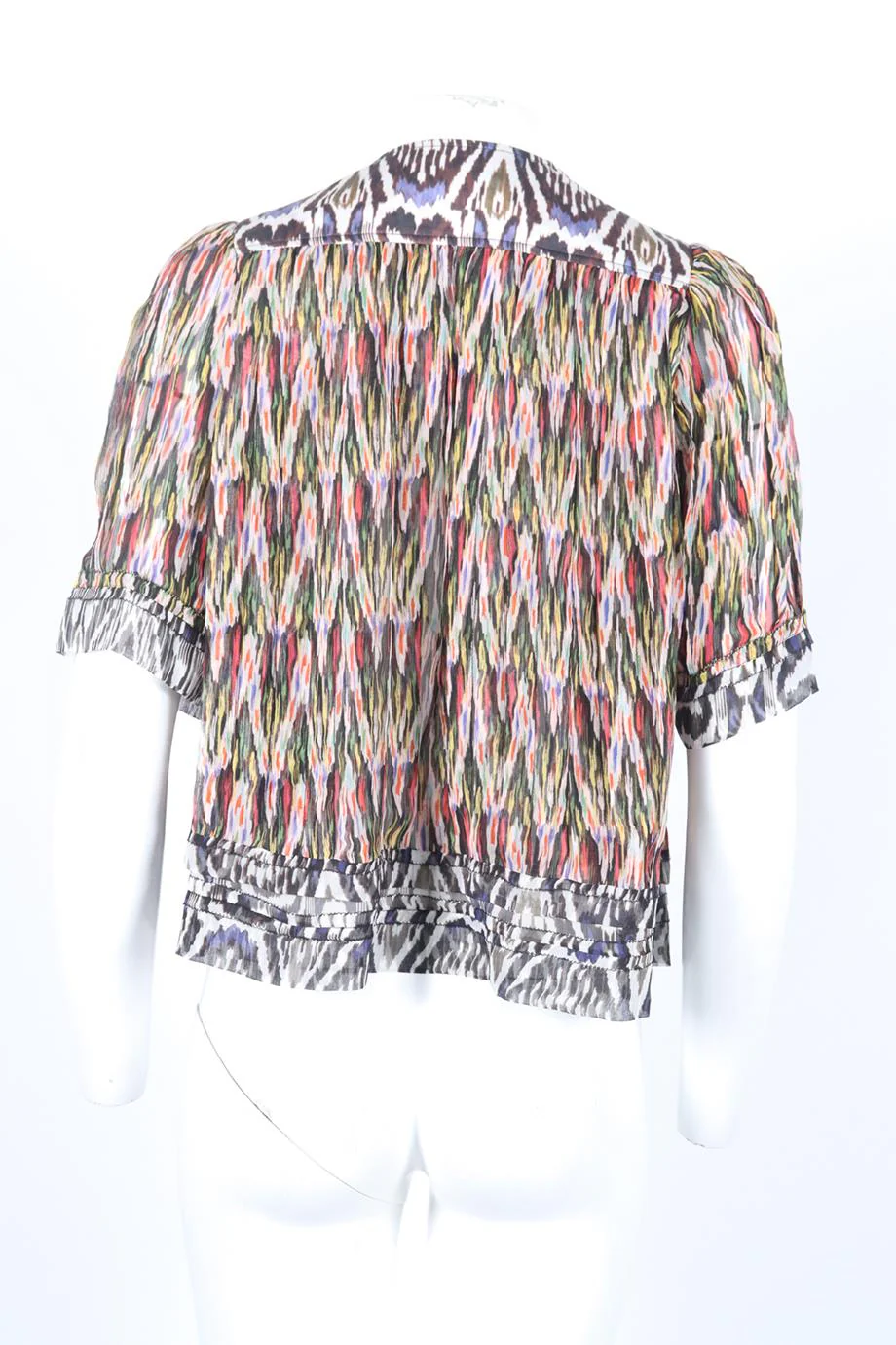 ISABEL MARANT PRINTED SILK BLEND TOP FR 34 UK 6 - Image 4