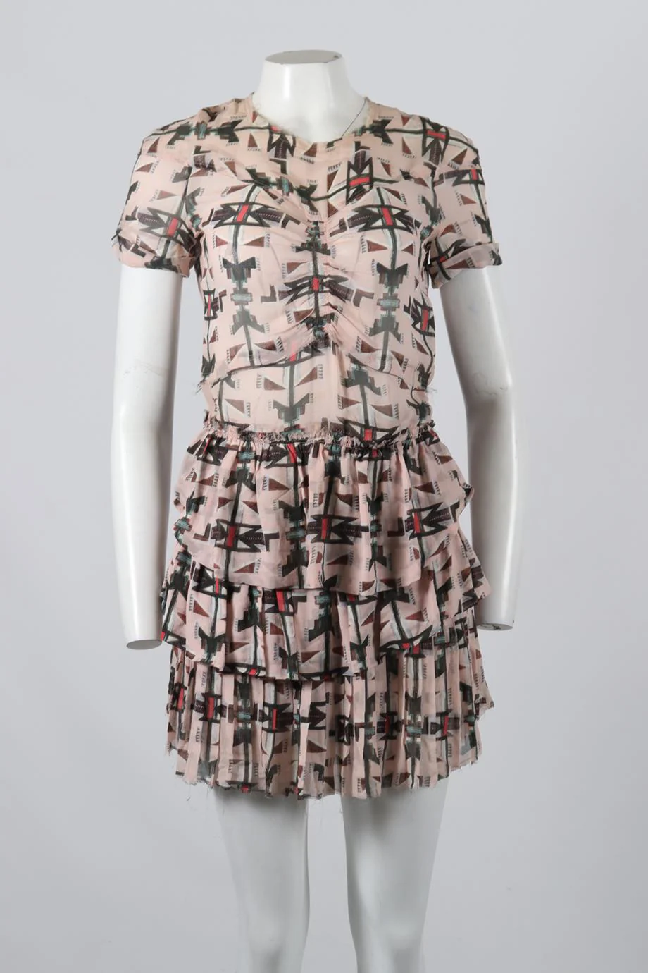 ISABEL MARANT PRINTED SILK MINI DRESS UK 8 - Image 2
