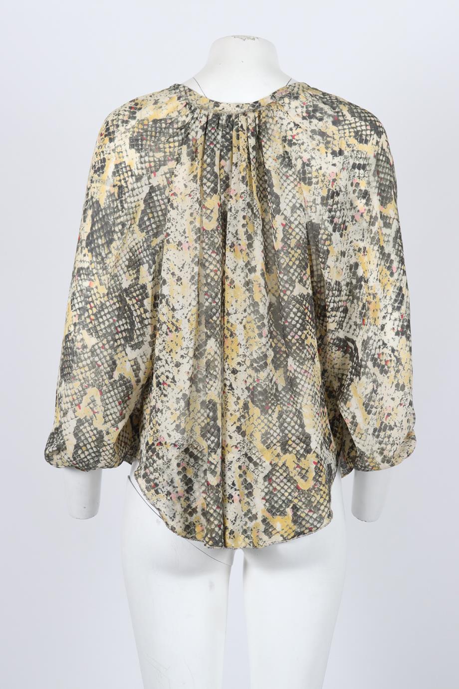 ISABEL MARANT PRINTED SILK TOP FR 36 UK 8 - Image 4