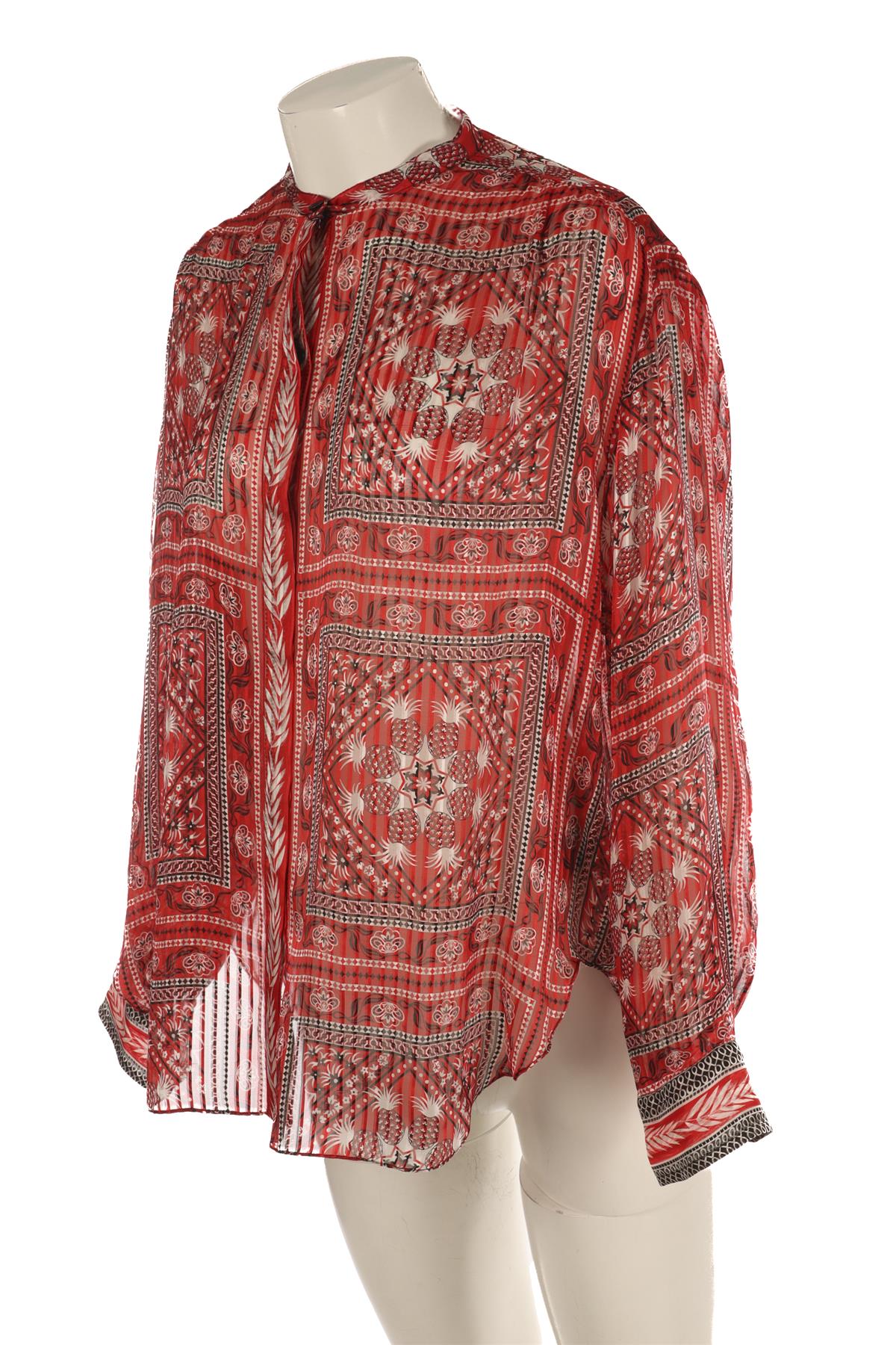 ISABEL MARANT RED SILK TOP FR 36 - Image 3
