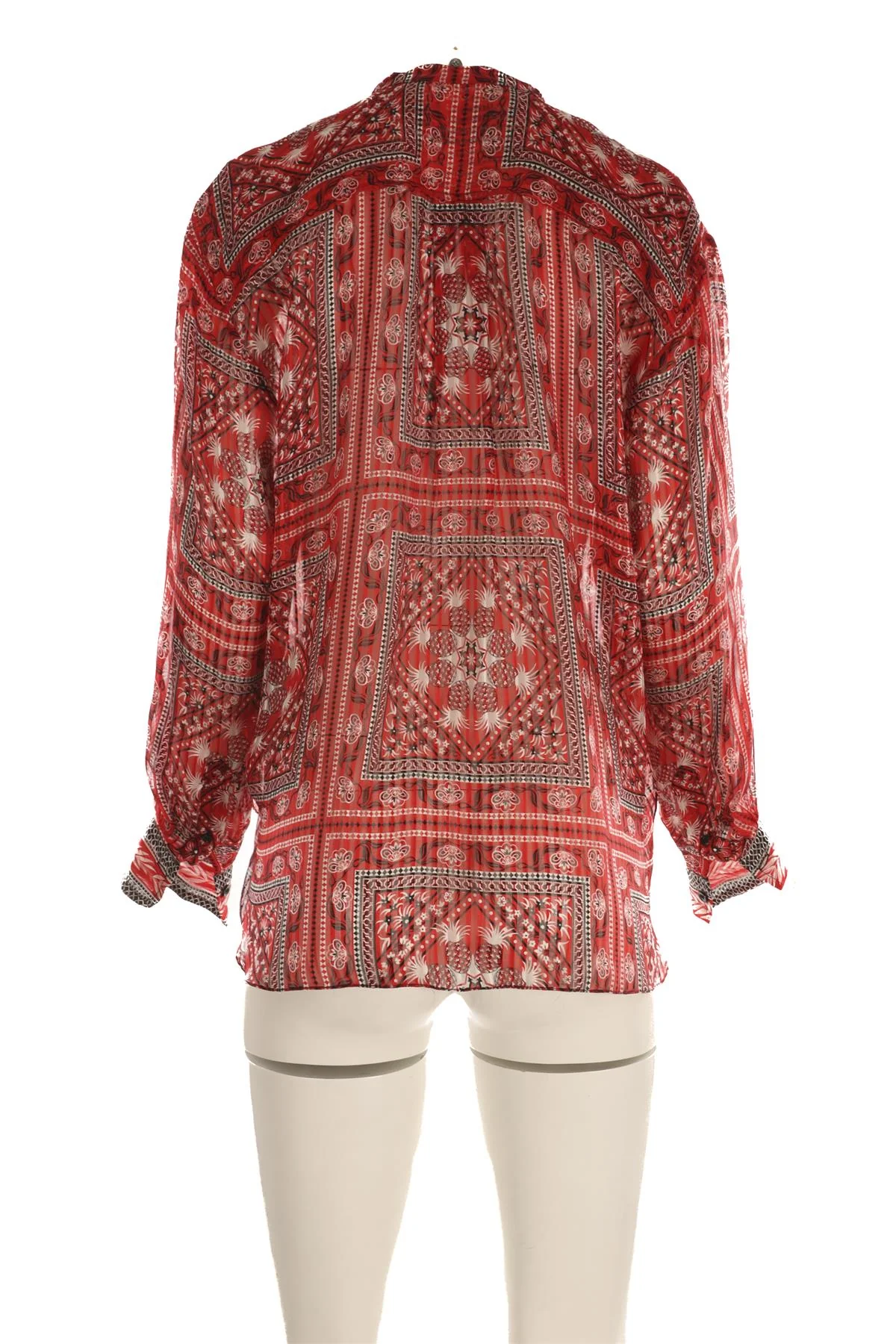 ISABEL MARANT RED SILK TOP FR 36 - Image 4