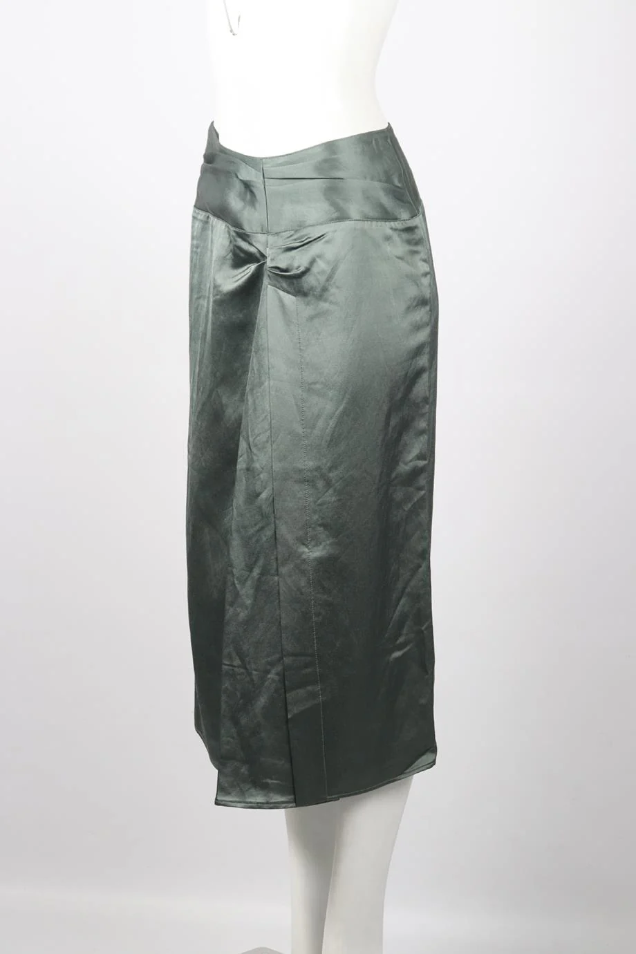 ISABEL MARANT RUCHED SATIN MIDI DRESS FR 38 UK 10 - Image 3