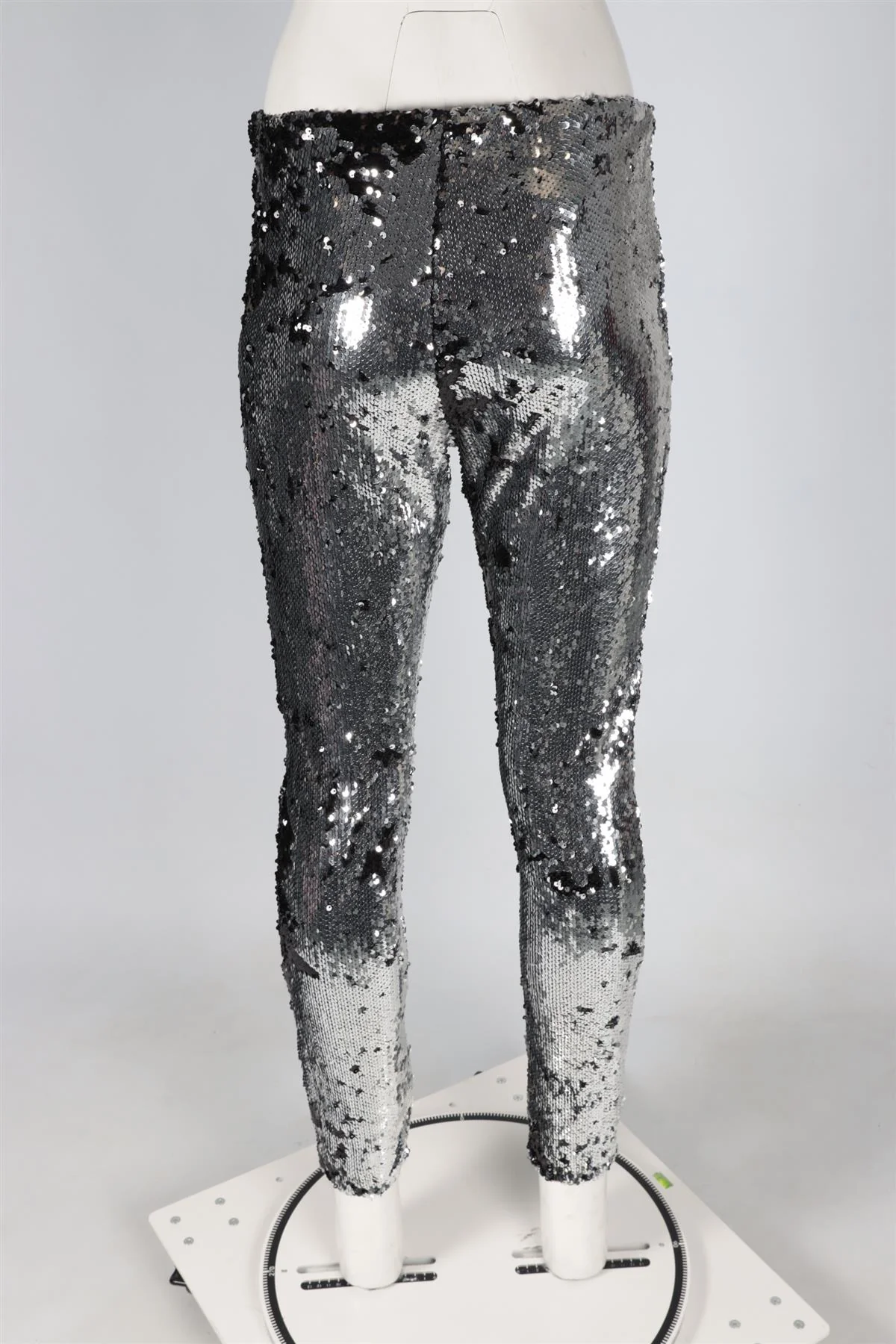 ISABEL MARANT SILVER SEQUIN SKINNY PANTS FR 40 UK 12 - Image 4