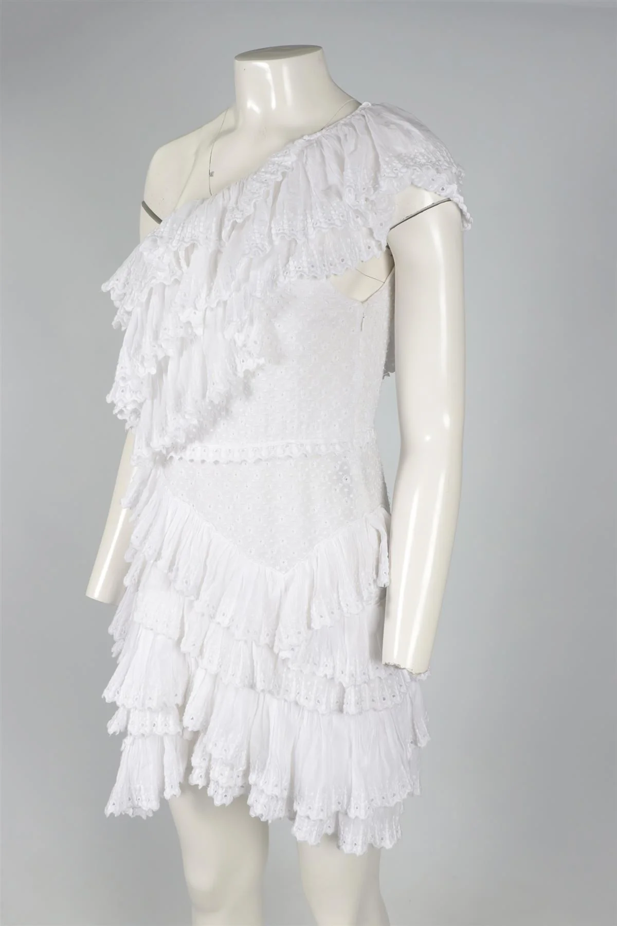 ISABEL MARANT WHITE COTTON MINI DRESS FR 40 UK 12 - Image 3