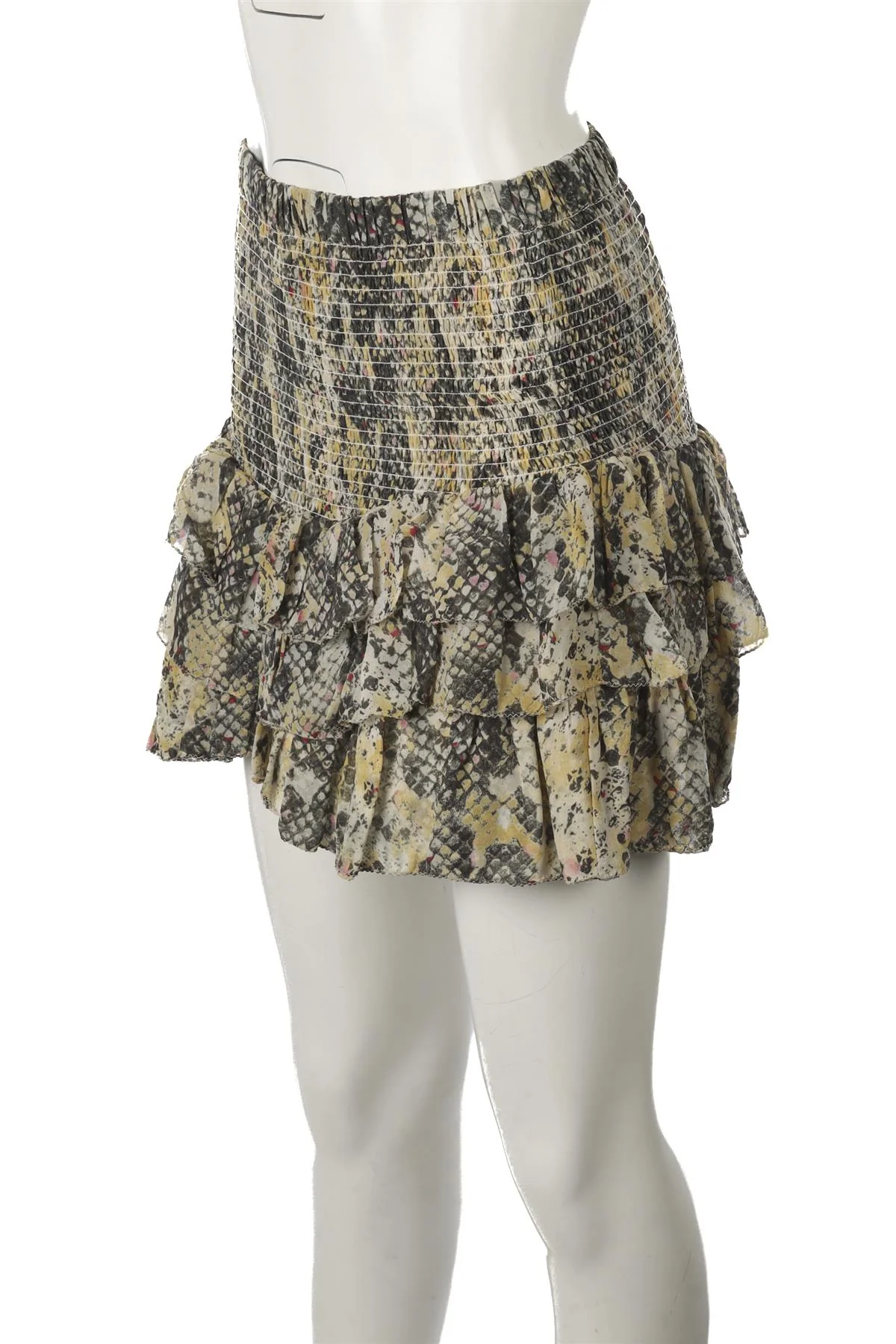 ISABEL MARANT YELLOW SILK MINI SKIRT FR 36 UK 8 - Image 3