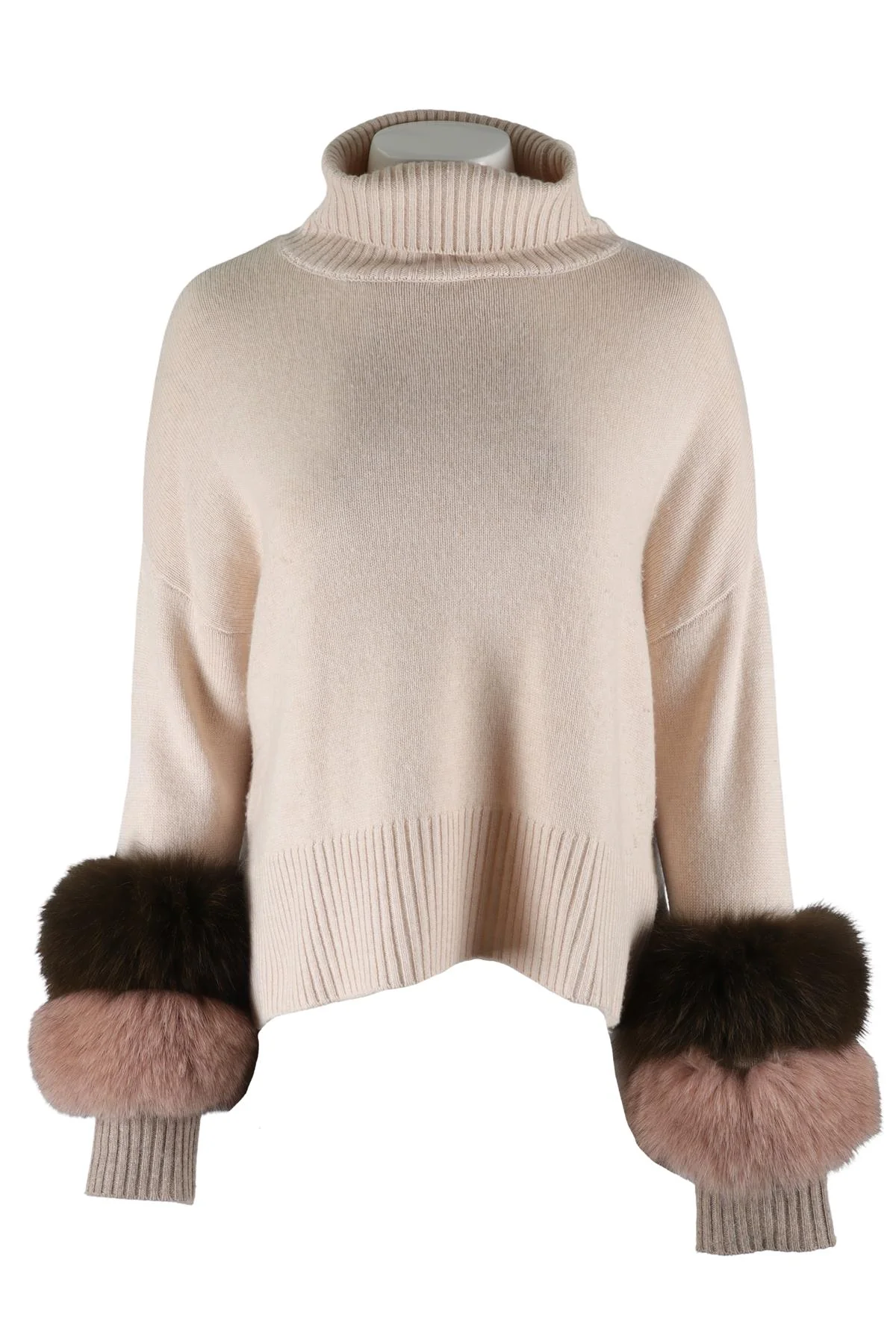 IZAAK AZANEI BEIGE CASHMERE SWEATER SMALL/MEDIUM