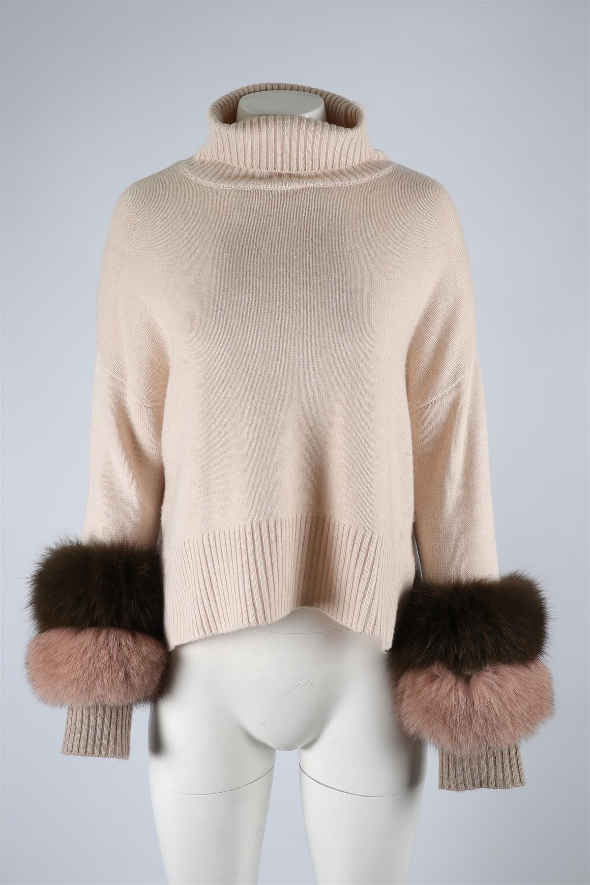 IZAAK AZANEI BEIGE CASHMERE SWEATER SMALL/MEDIUM - Image 2
