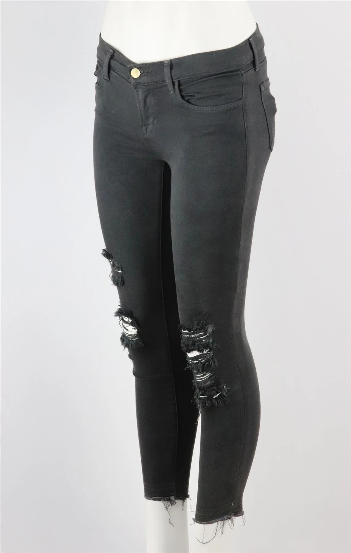 J BRAND ALANA DISTRESSED HIGH RISE SKINNY JEANS W24 UK 6 - Image 3