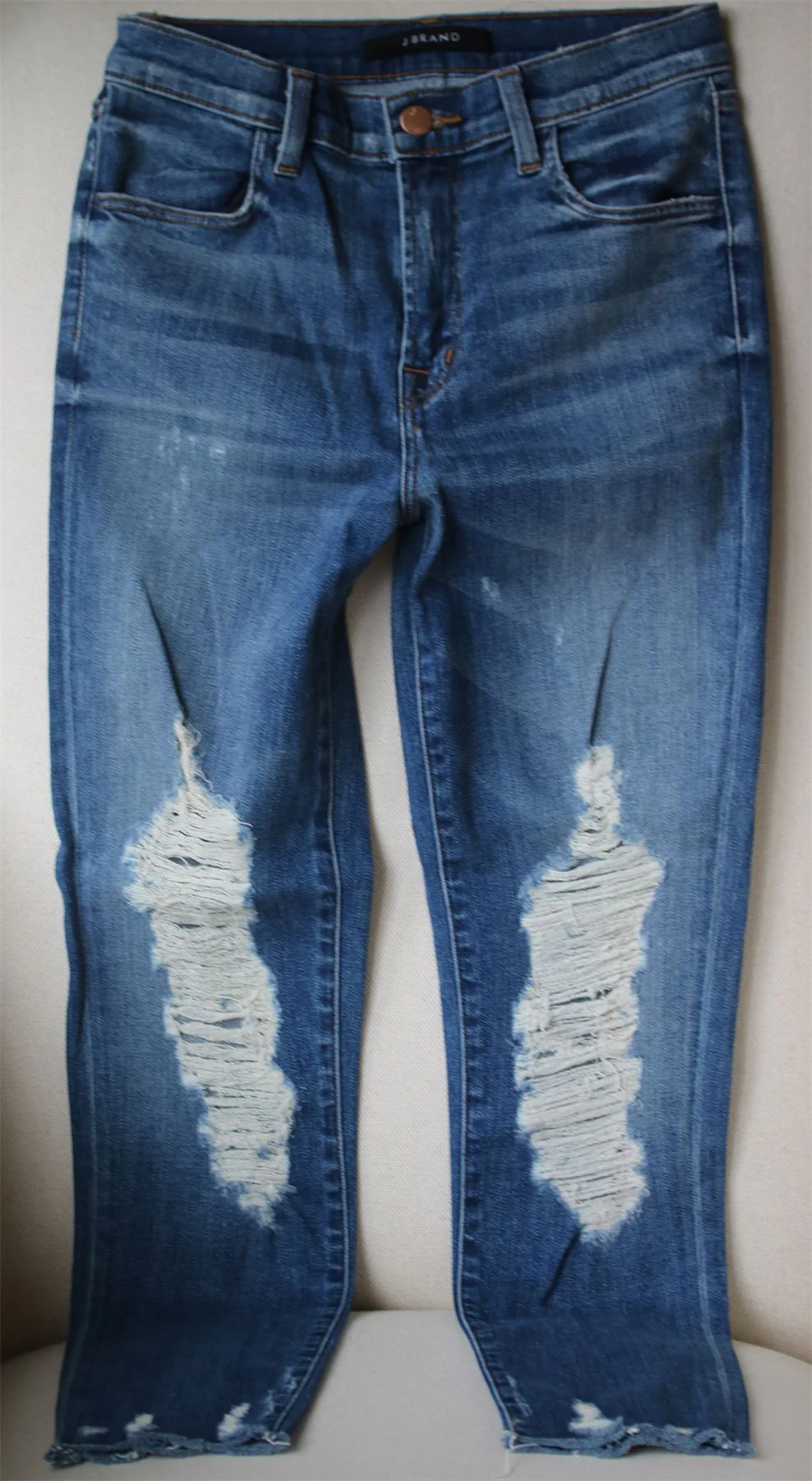 J BRAND ALANA HIGH RISE CROP FRAY HEM JEANS IN TORRENT W27 UK 8/10 - Image 2
