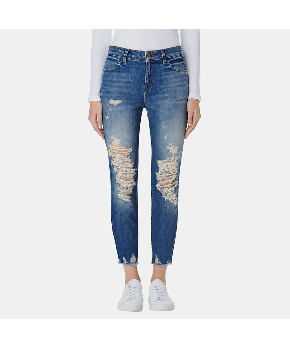 J BRAND ALANA HIGH RISE CROP FRAY HEM JEANS IN TORRENT W27 UK 8/10 - Image 6