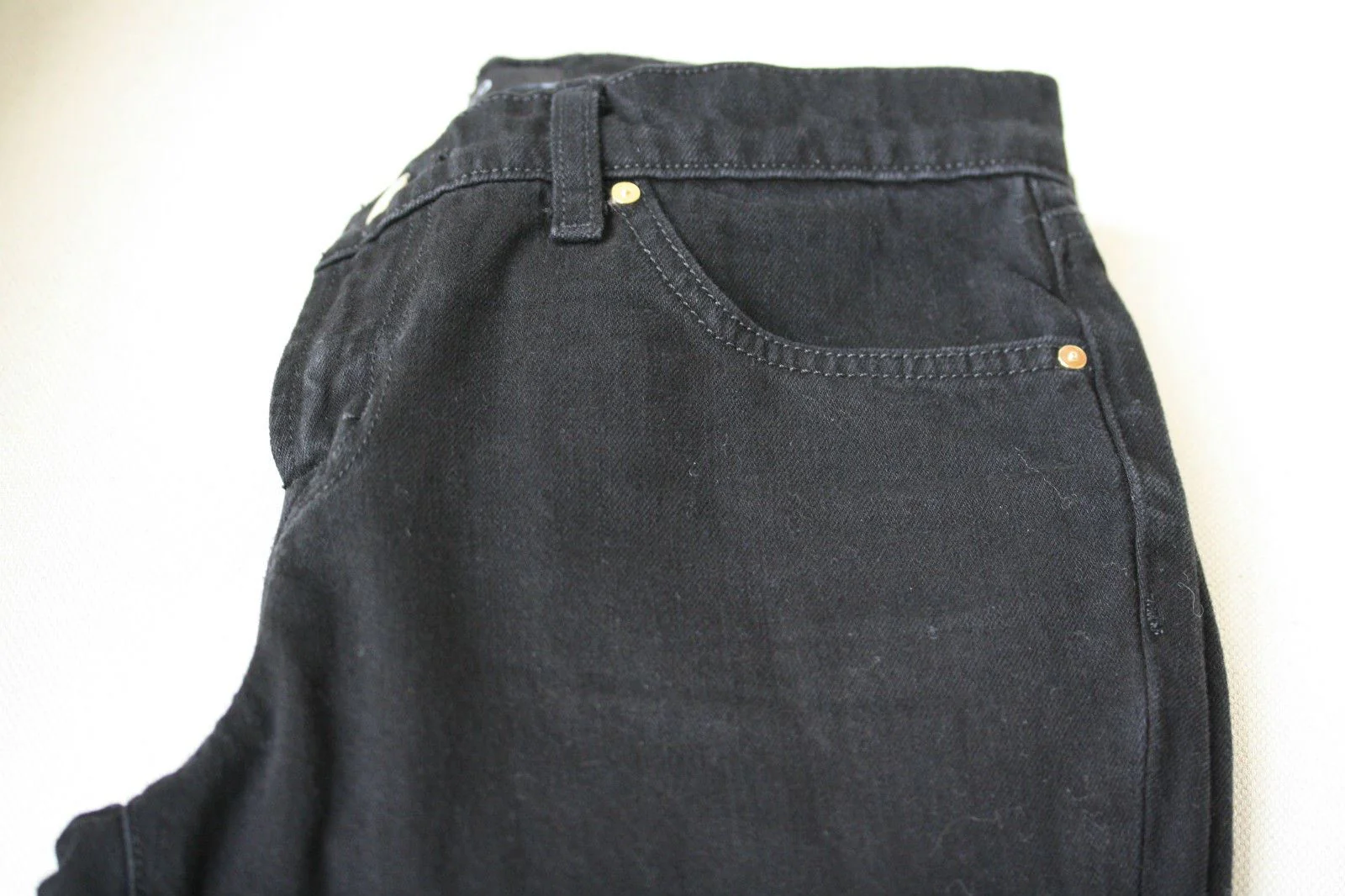 J BRAND JAKE BLACK DISTRESSED BOYFRIEND JEANS W24 UK 6 - Image 11
