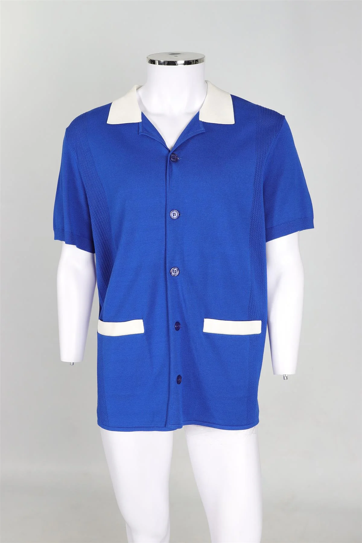 J LINDBERG BLUE MEN'S KNIT SHIRT LARGE - Image 2