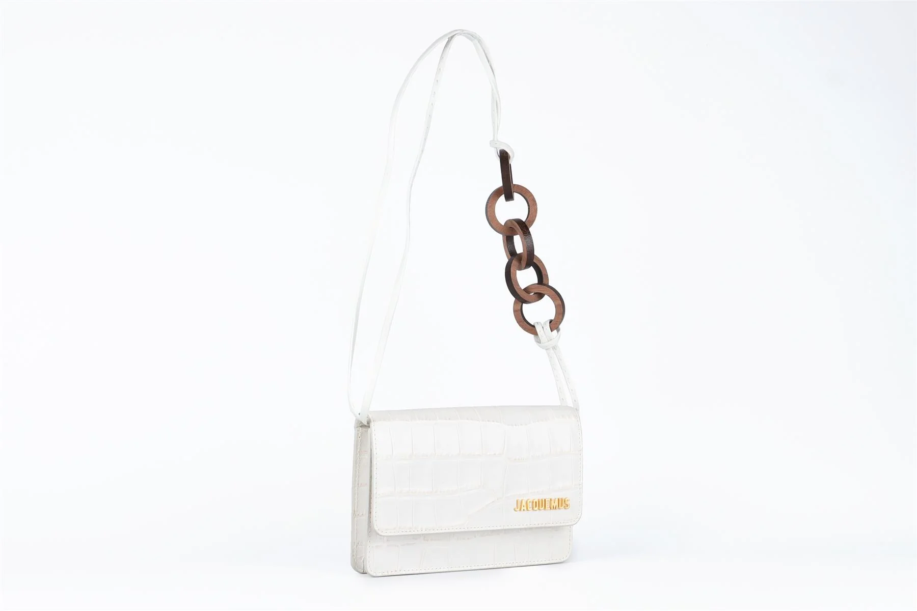 JACQUEMUS WHITE LE SAC RIVIERA LEATHER SHOULDER BAG - Image 3