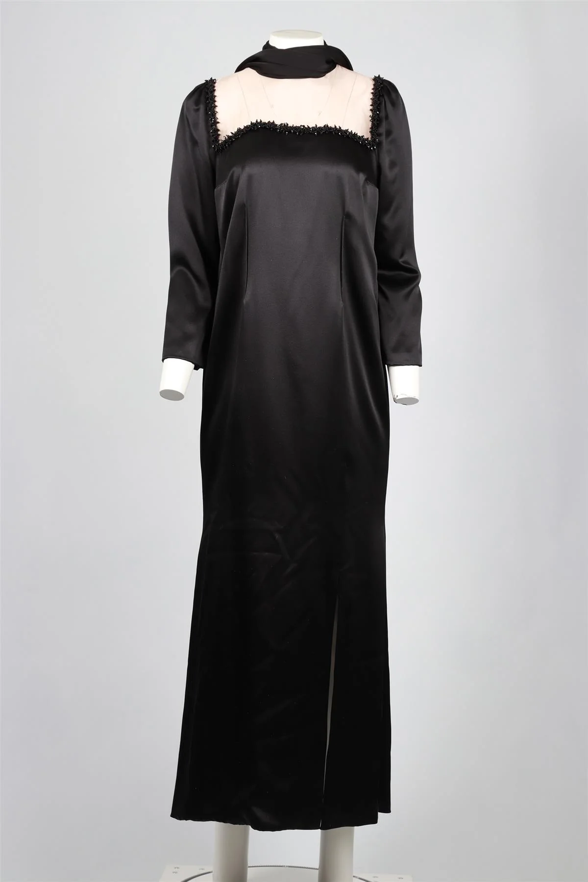 JACQUES AZAGURY BLACK CRYSTAL AND SILK MIDI DRESS UK 12 - Image 2