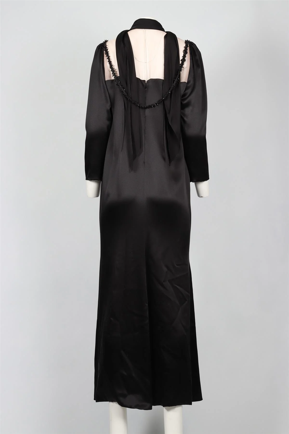 JACQUES AZAGURY BLACK CRYSTAL AND SILK MIDI DRESS UK 12 - Image 4