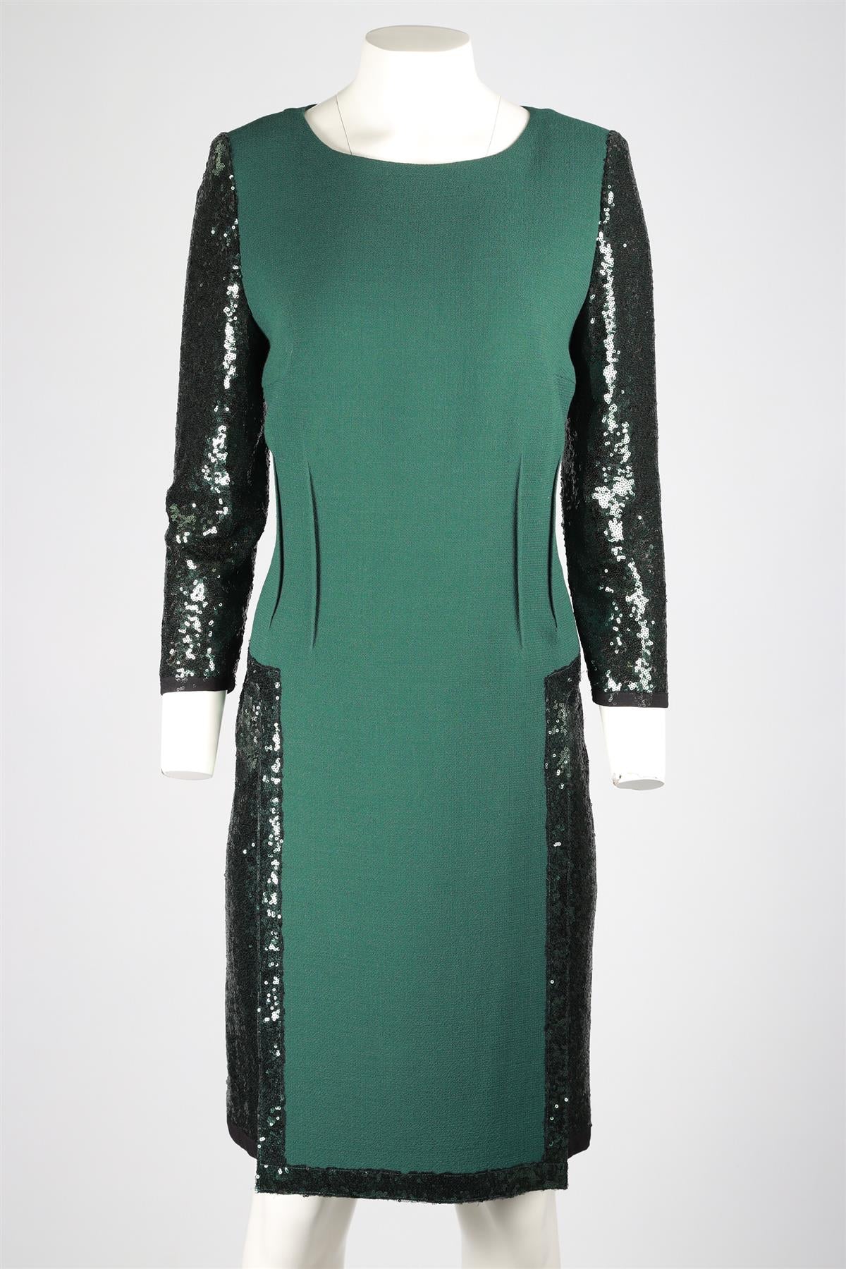 JACQUES AZAGURY GREEN SILK MIDI DRESS - Image 2
