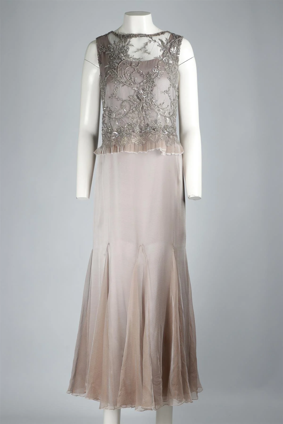 JACQUES AZAGURY NUDE CRYSTAL AND SILK MIDI DRESS - Image 2