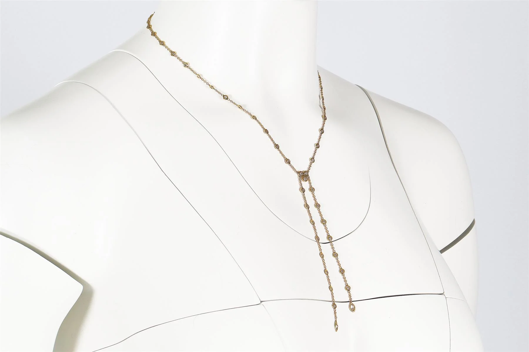 JACQUIE AICHE 14K YELLOW GOLD AND DIAMOND CHAIN NECKLACE - Image 3