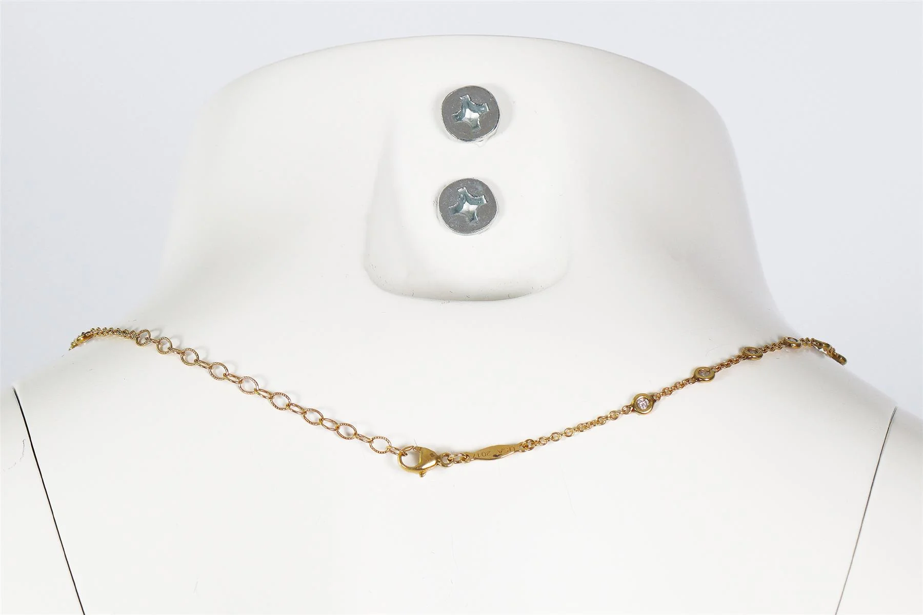 JACQUIE AICHE 14K YELLOW GOLD AND DIAMOND CHAIN NECKLACE - Image 6