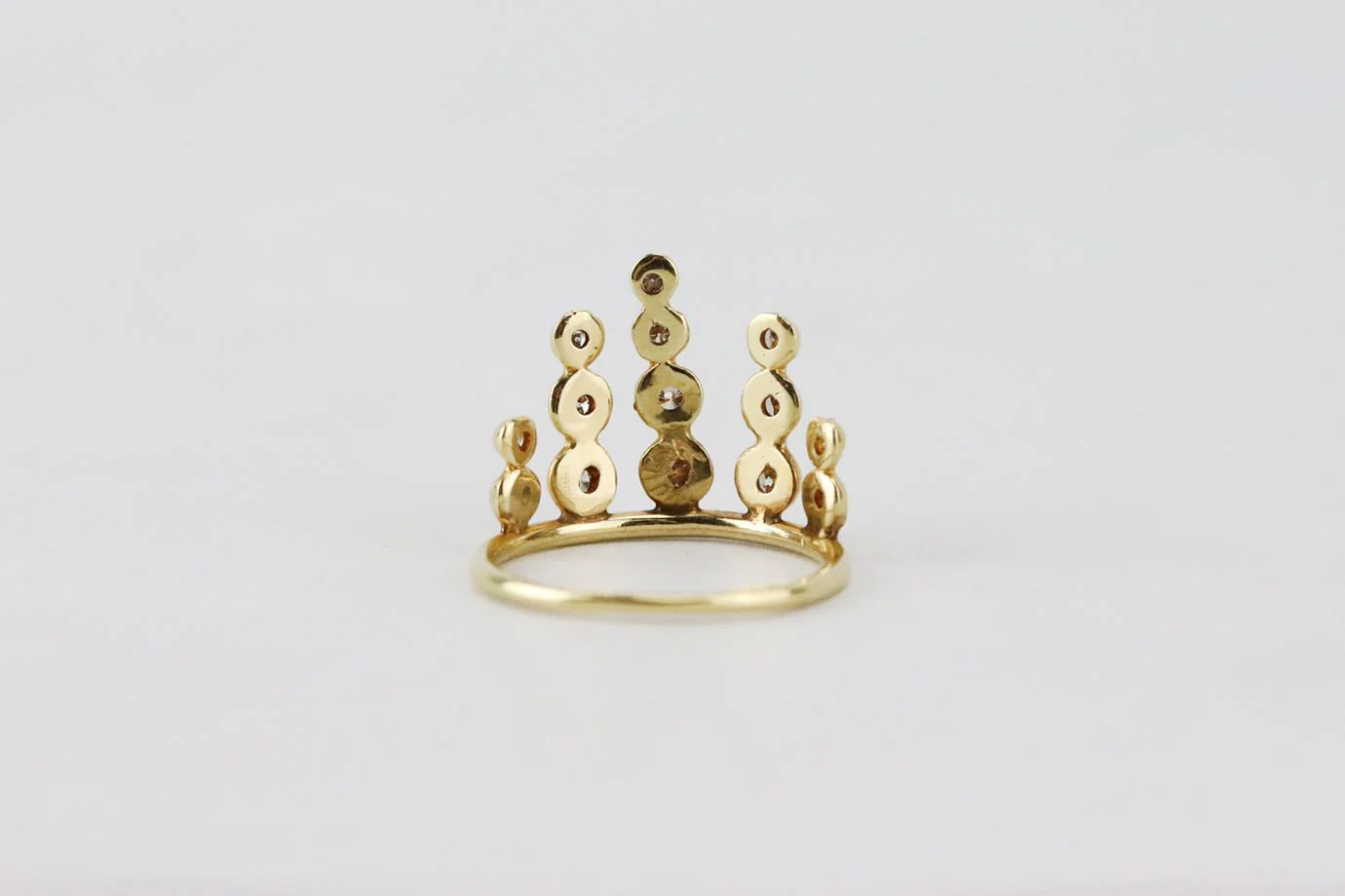 JACQUIE AICHE 14K YELLOW GOLD PAVE DIAMOND STACK RING 16 MM - Image 5