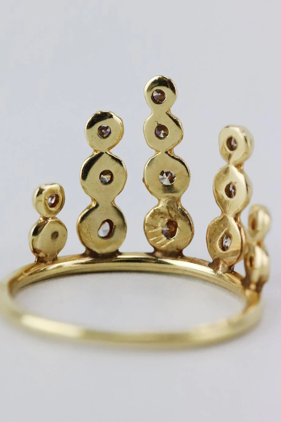 JACQUIE AICHE 14K YELLOW GOLD PAVE DIAMOND STACK RING 16 MM - Image 7