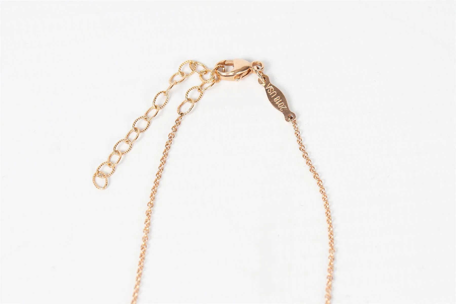 JACQUIE AICHE DOUBLE HORN 14K ROSE GOLD, ABALONE AND PAVE DIAMOND NECKLACE - Image 6
