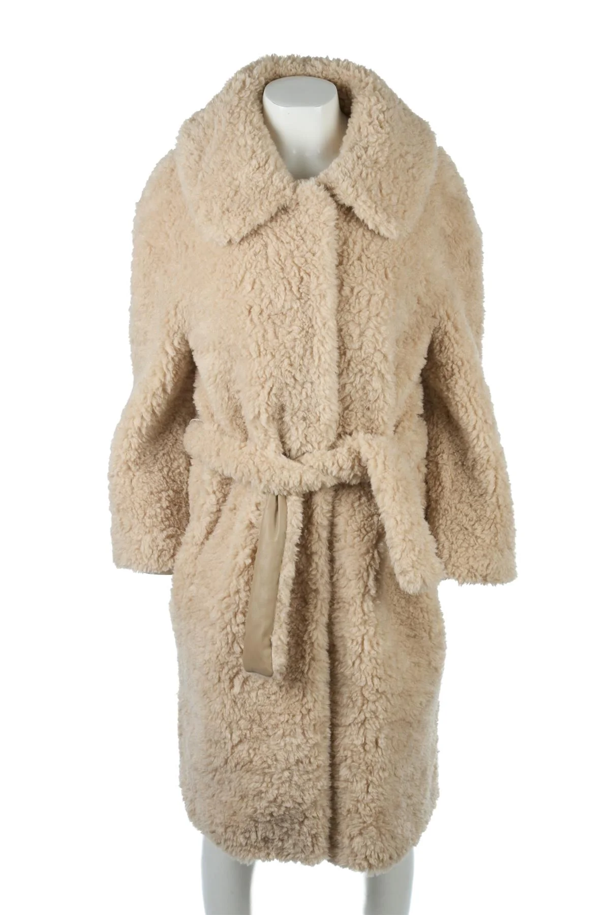 JAKKE BEIGE FAUX FUR COAT UK 8 - Image 2