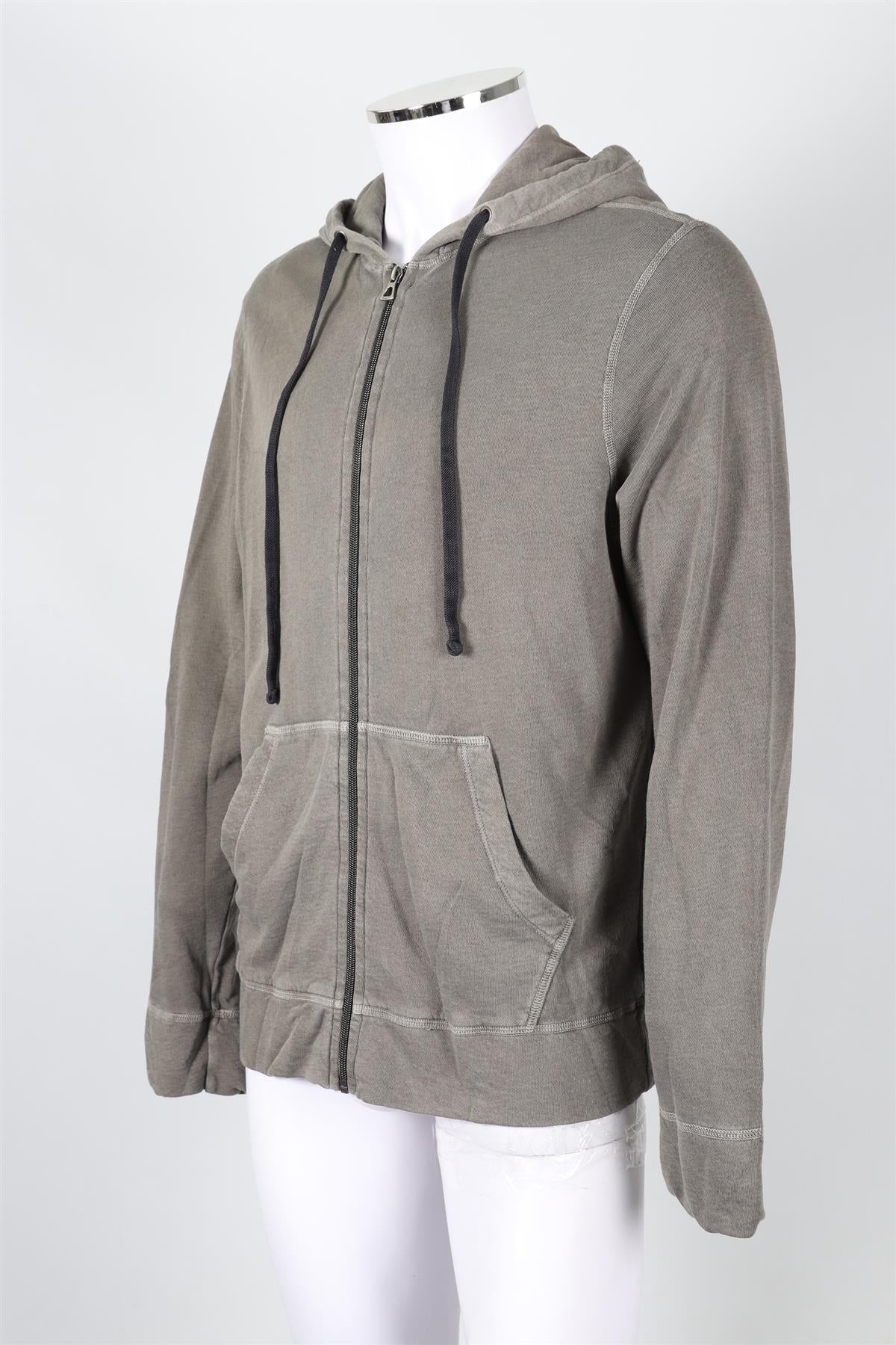 JAMES PERSE GREY MEN'S COTTON HOODIE SIZE 3 LARGE - Image 3