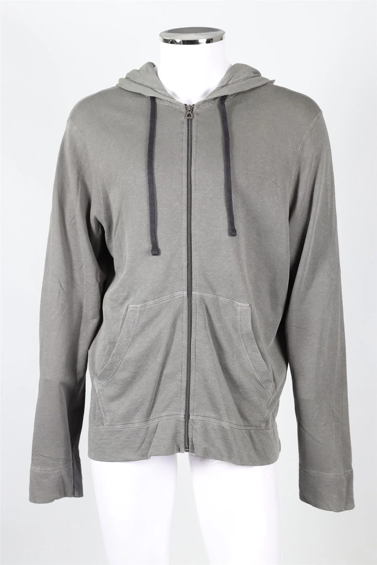 JAMES PERSE GREY MEN'S COTTON HOODIE SIZE 3 LARGE - Image 2