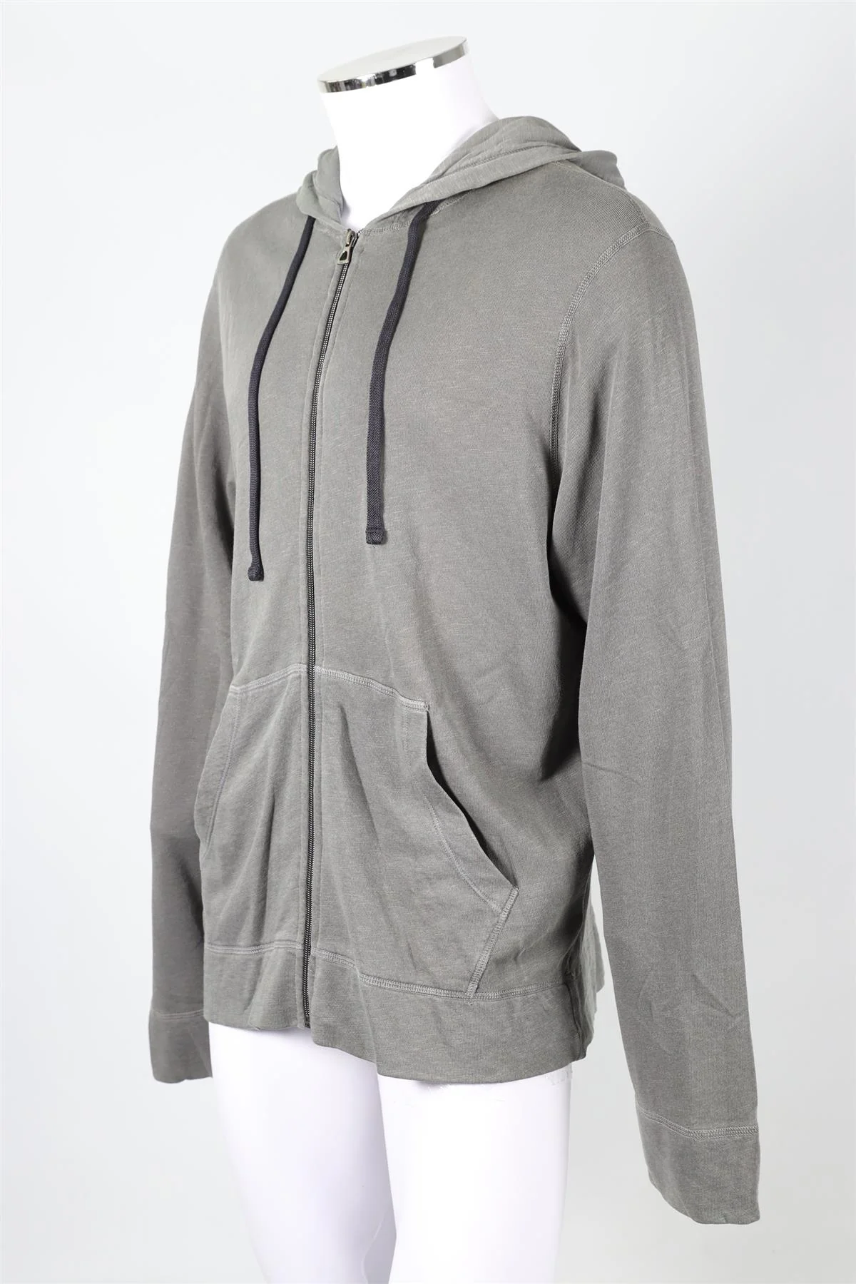 JAMES PERSE GREY MEN'S COTTON HOODIE SIZE 3 LARGE - Image 3