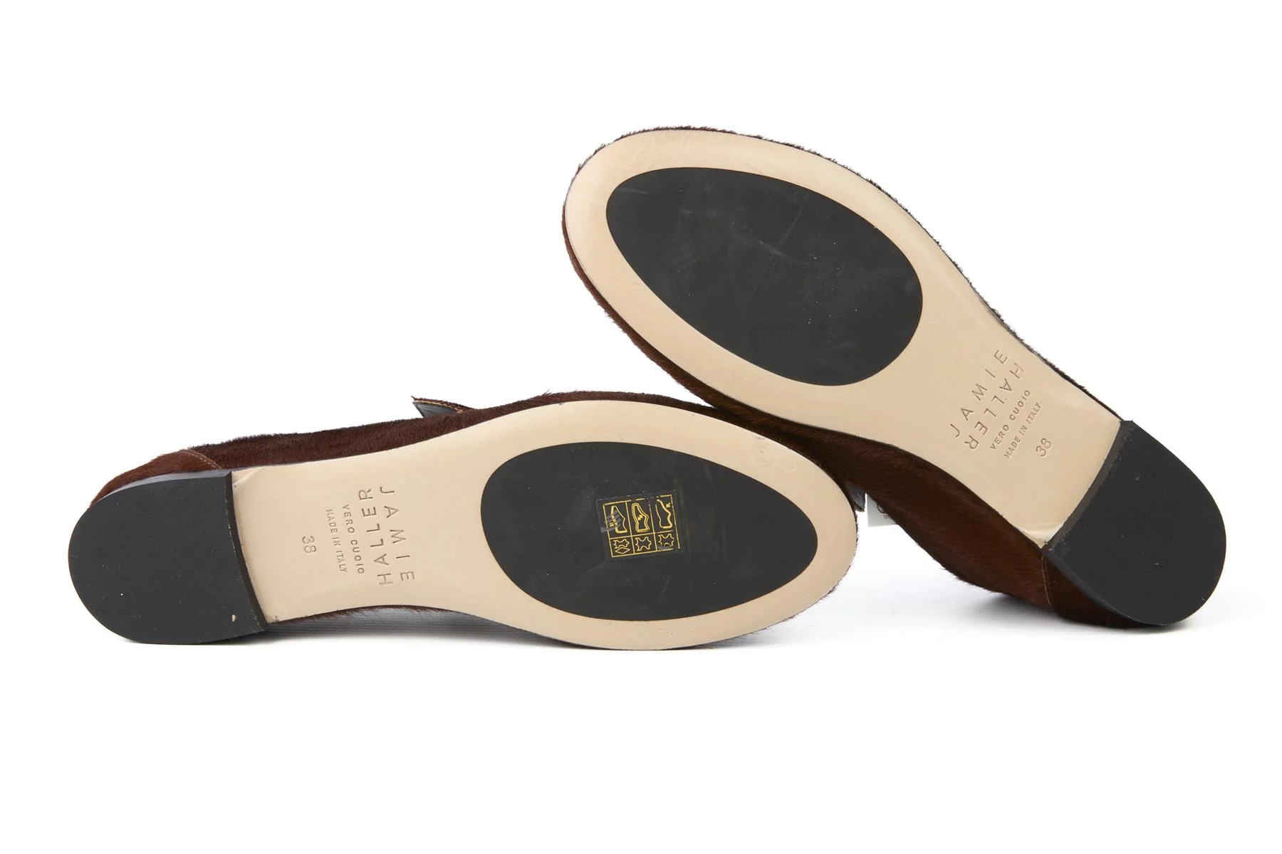 JAMIE HALLER BROWN CALF HAIR LOAFERS EU 38 UK 5 US 8 - Image 6