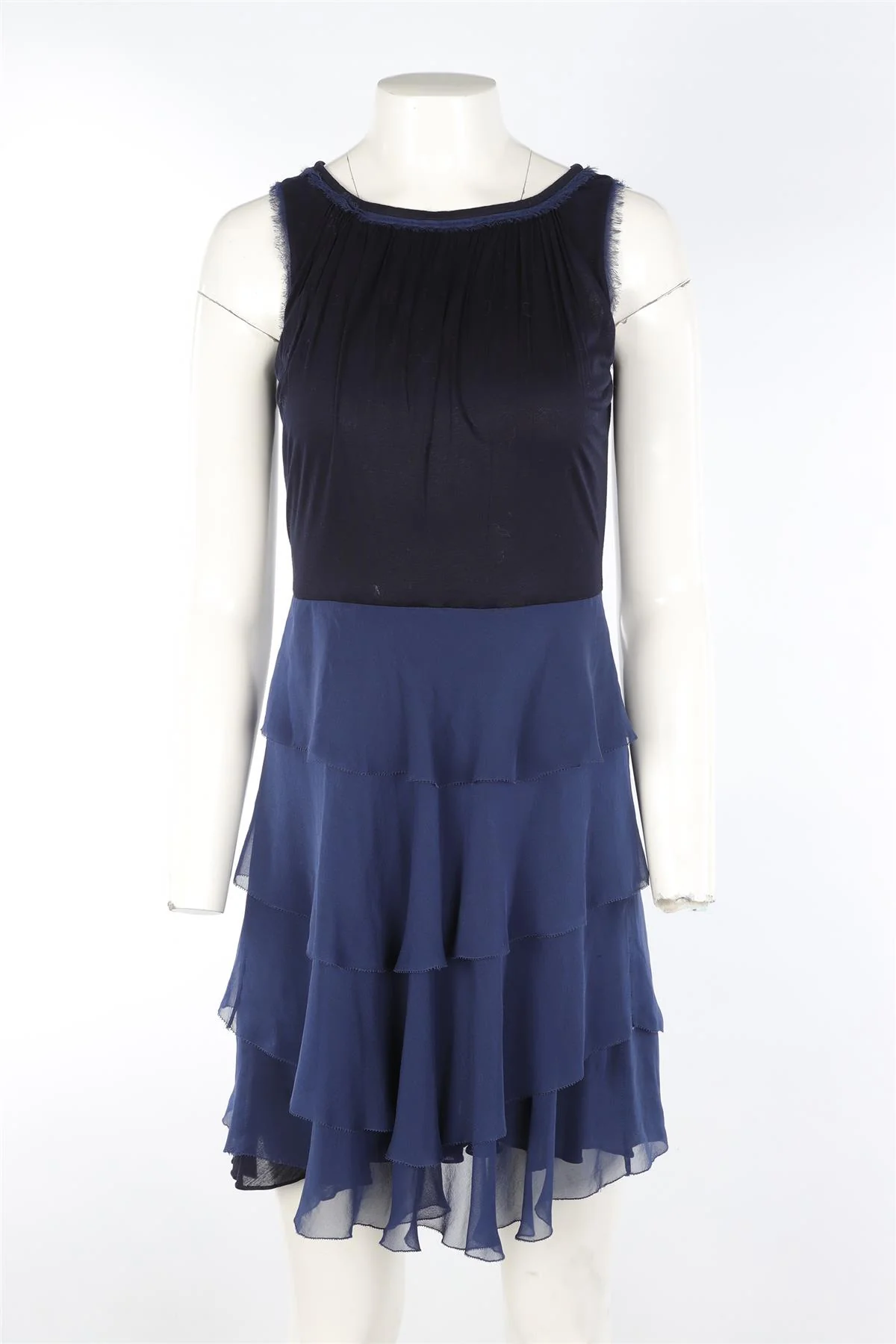 JASON WU NAVY SILK MINI DRESS US 6 UK 10 - Image 2