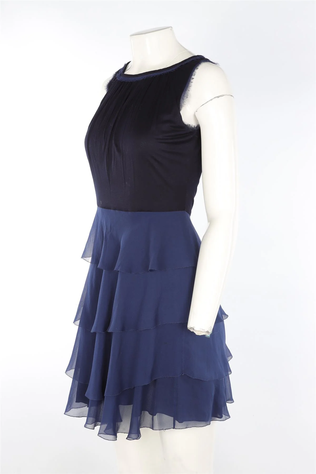 JASON WU NAVY SILK MINI DRESS US 6 UK 10 - Image 3
