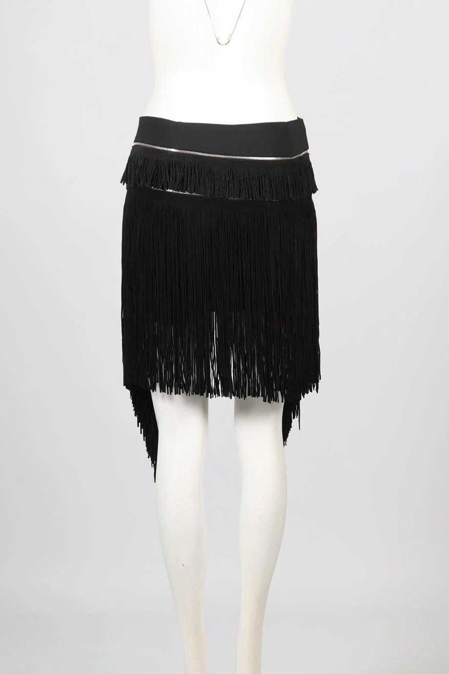JAY AHR FRINGED CREPE MINI SKIRT FR 34 UK 6 - Image 4