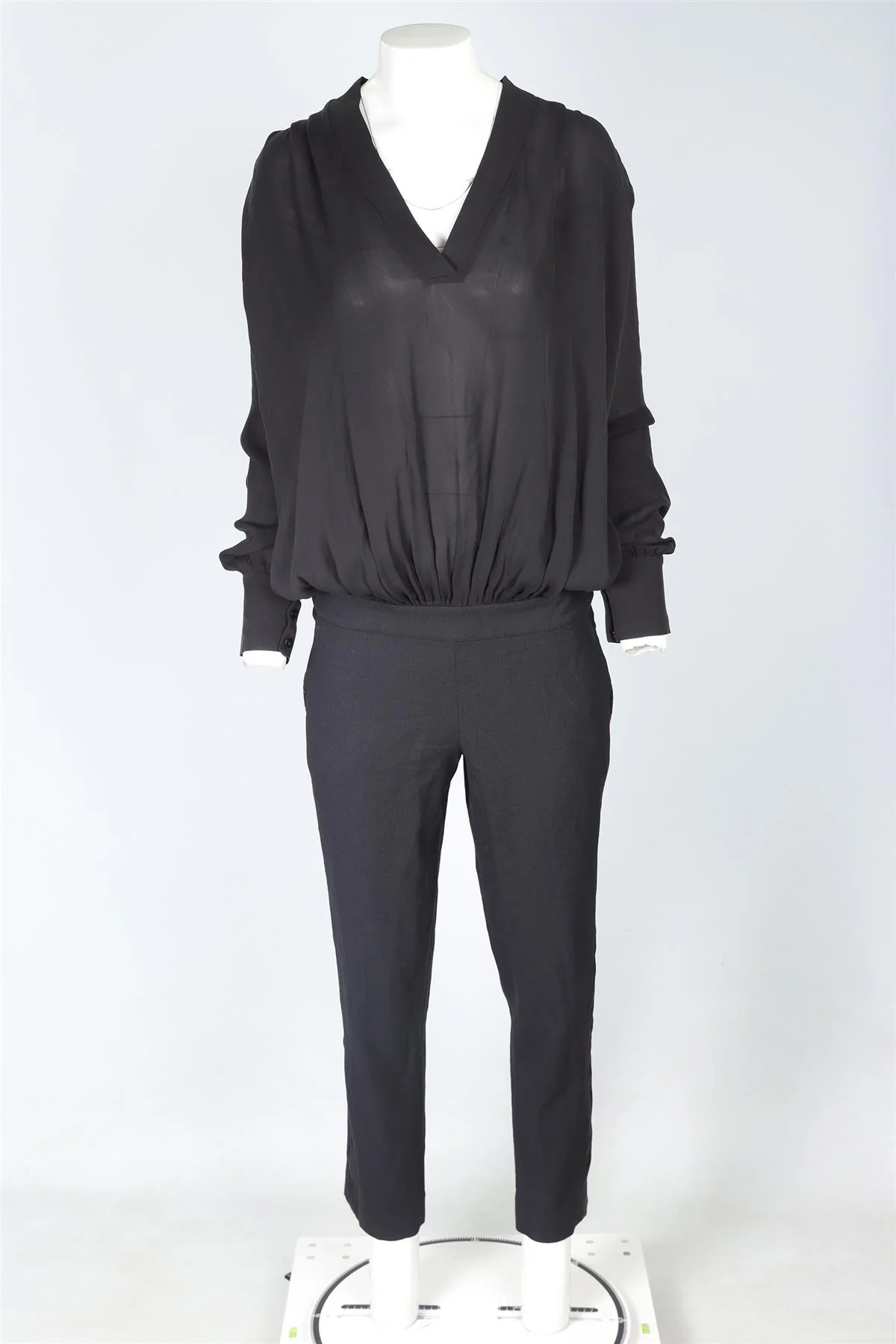 JAY AIR BLACK WOOL JUMPSUIT SMALL - Image 2