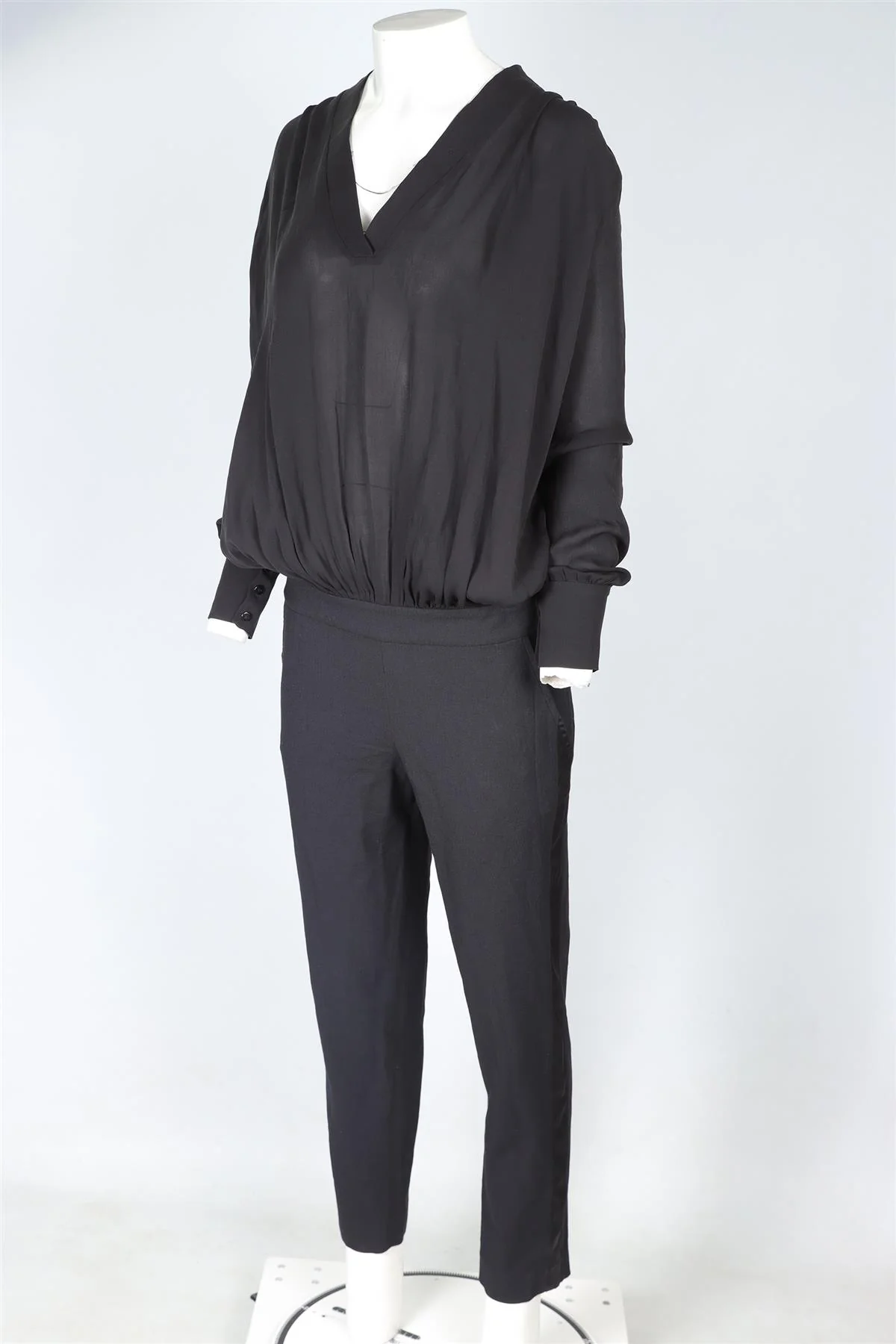JAY AIR BLACK WOOL JUMPSUIT SMALL - Image 3