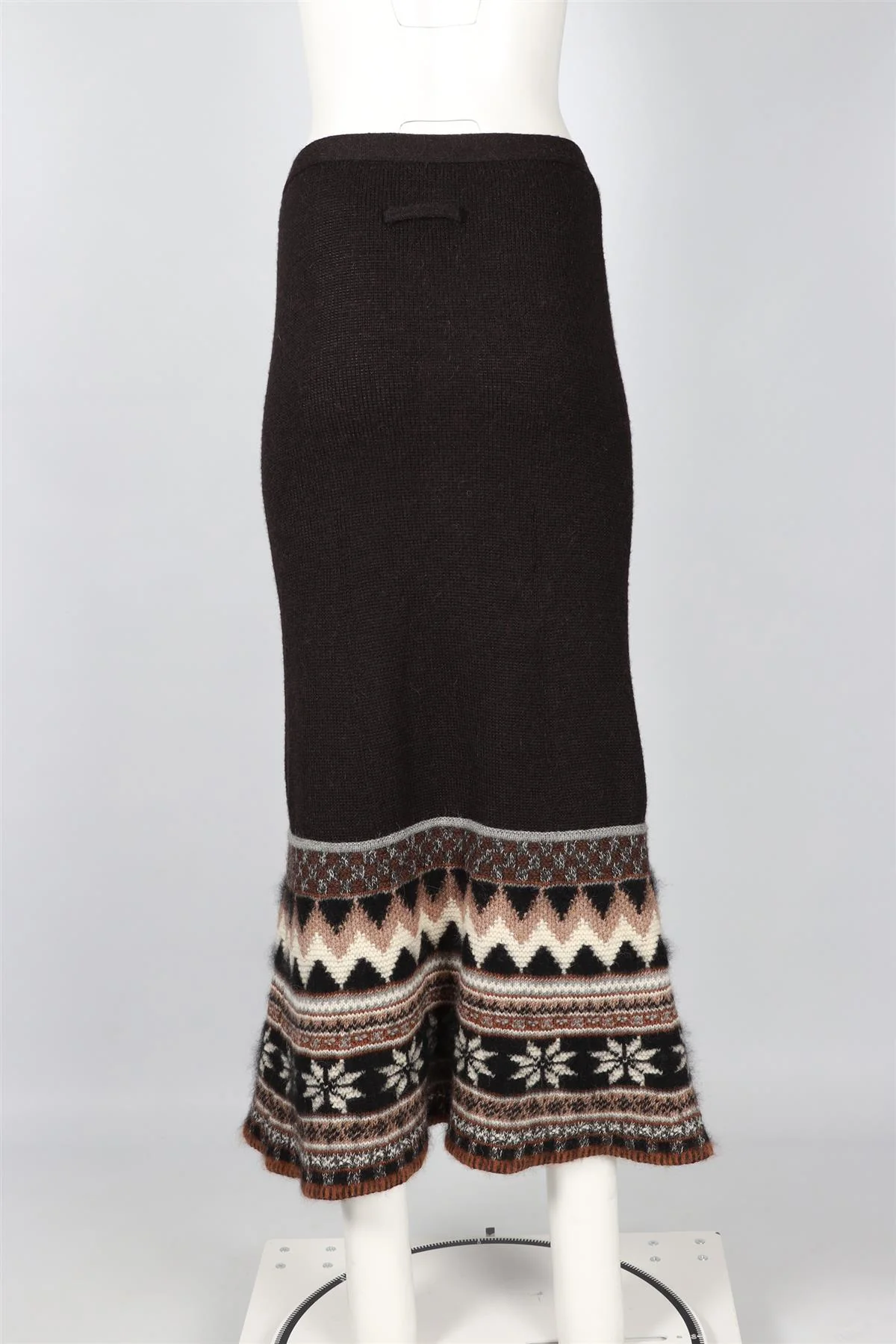 JEAN PAUL GAULTIER BROWN ALPACA BLEND MAXI SKIRT MEDIUM - Image 4
