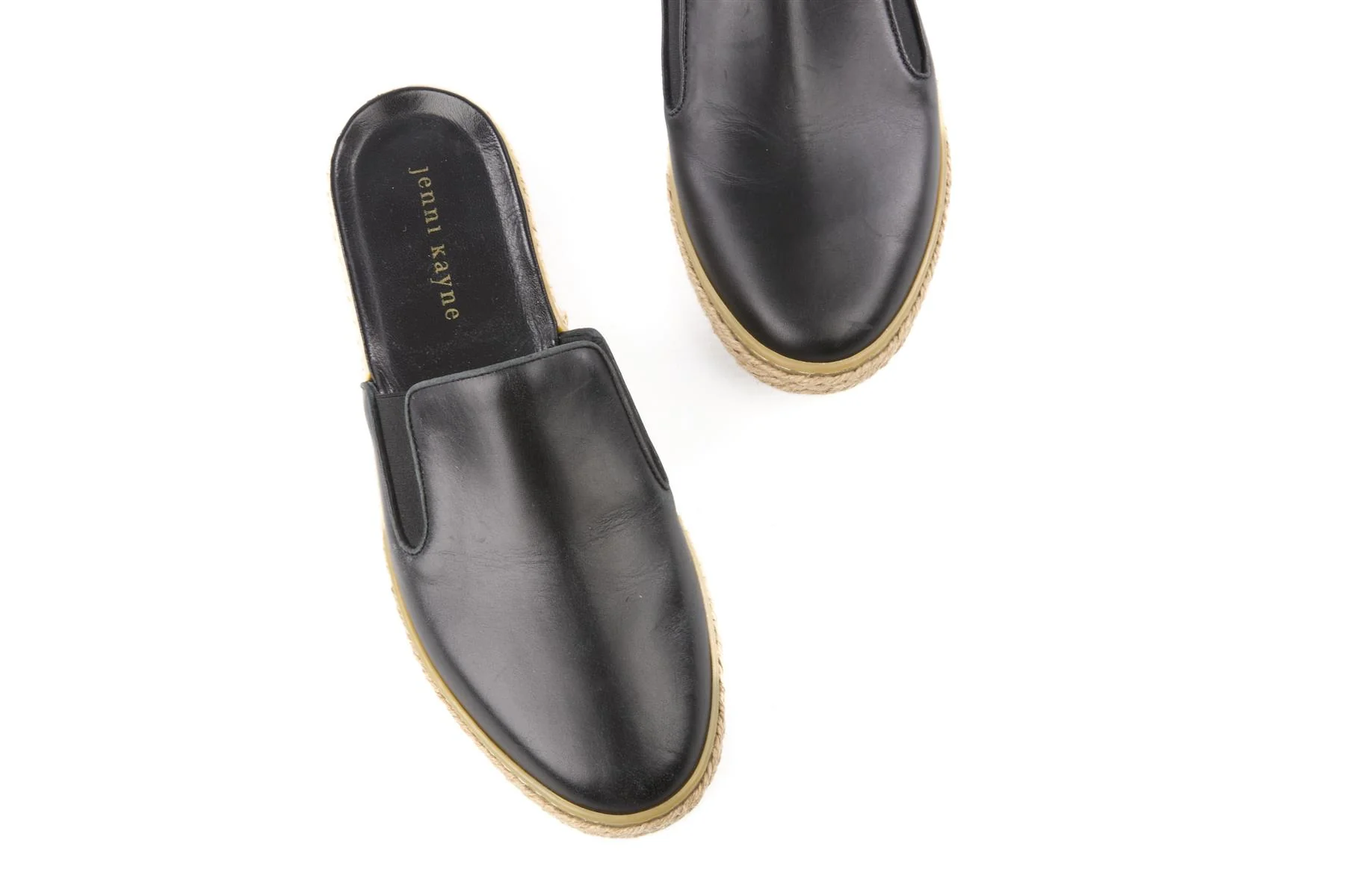 JENNI KAYNE BLACK LEATHER MULES EU 38 UK 5 US 8 - Image 4