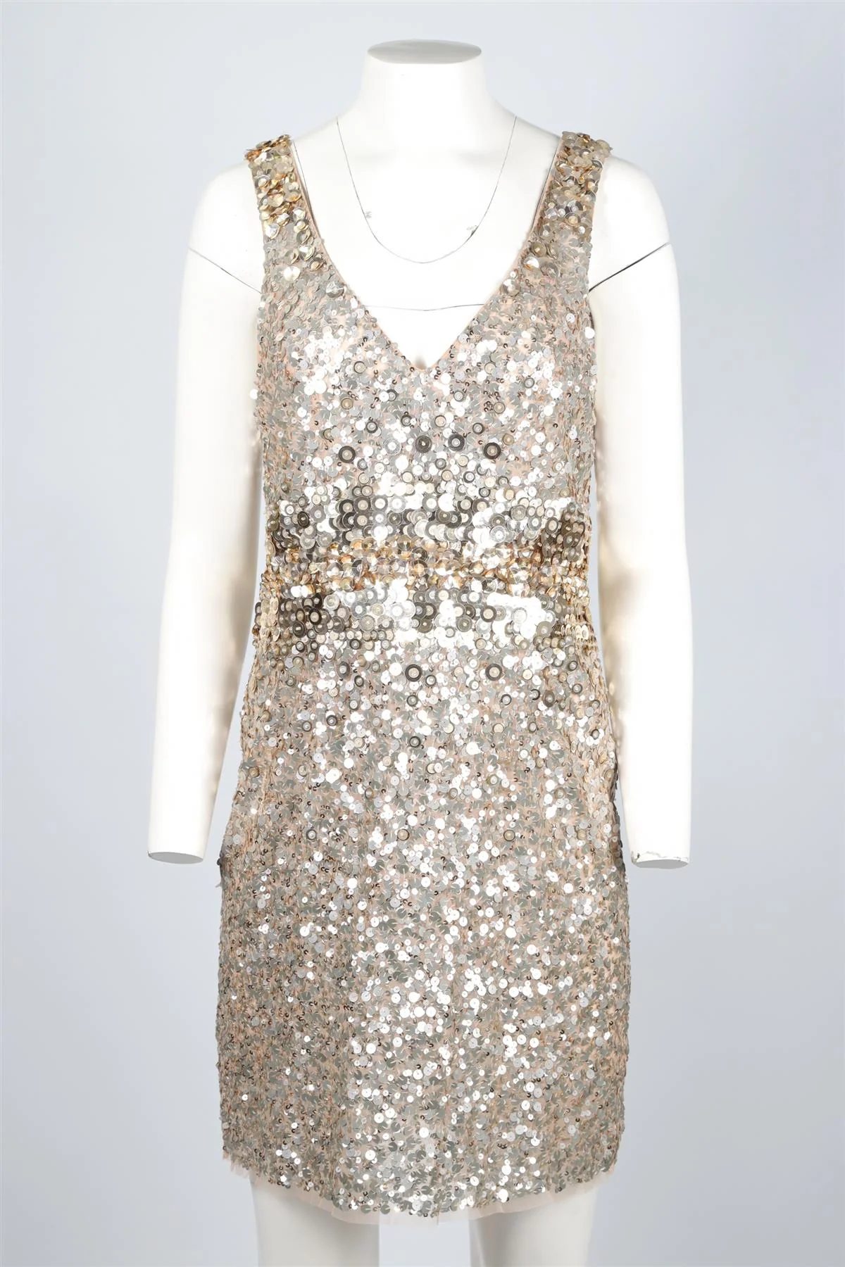 JENNY PECKHAM GOLD SEQUIN MINI DRESS UK 14 - Image 2