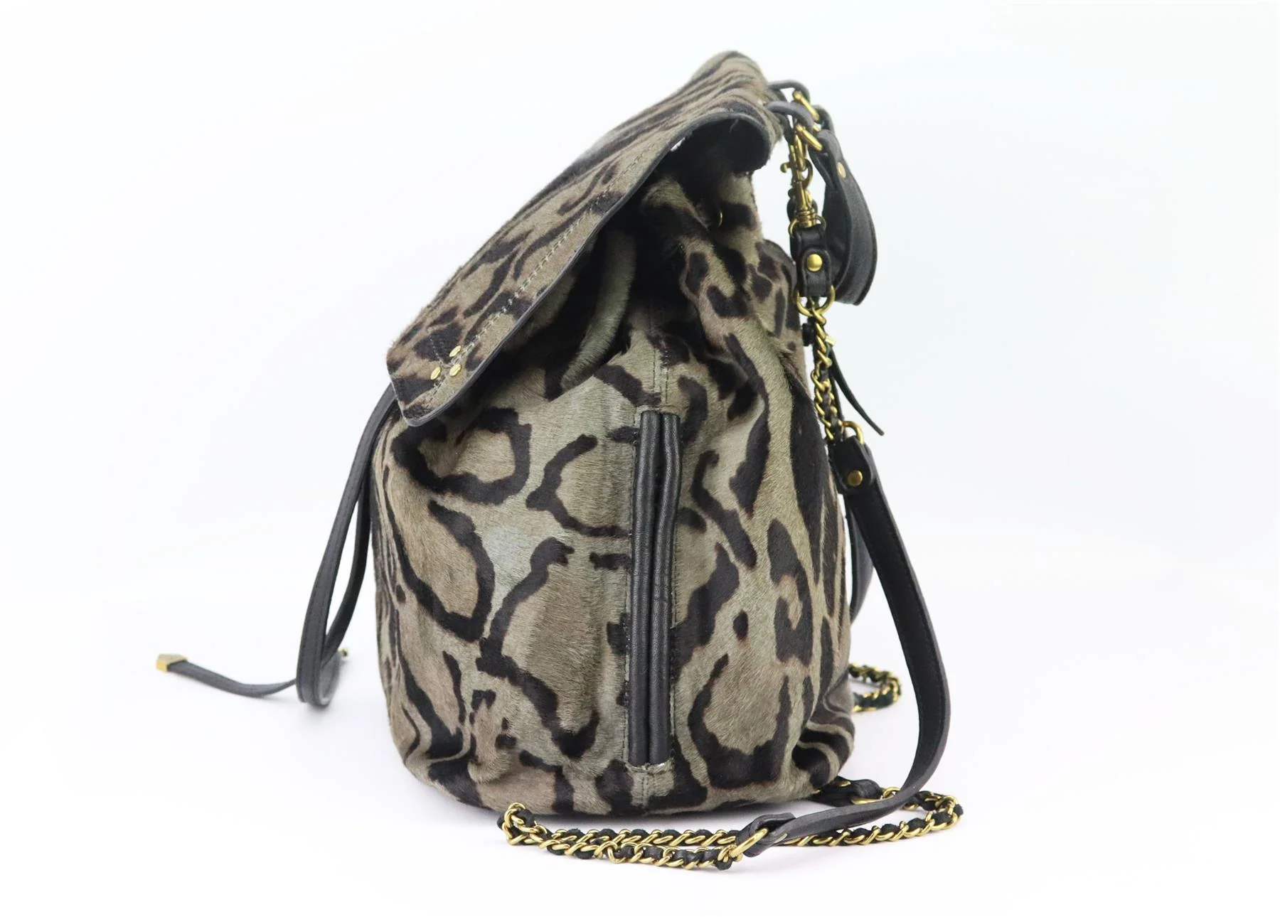 JÉRÔME DREYFUSS FLORENT LEOPARD PRINT CALF HAIR AND LEATHER BACKPACK - Image 5