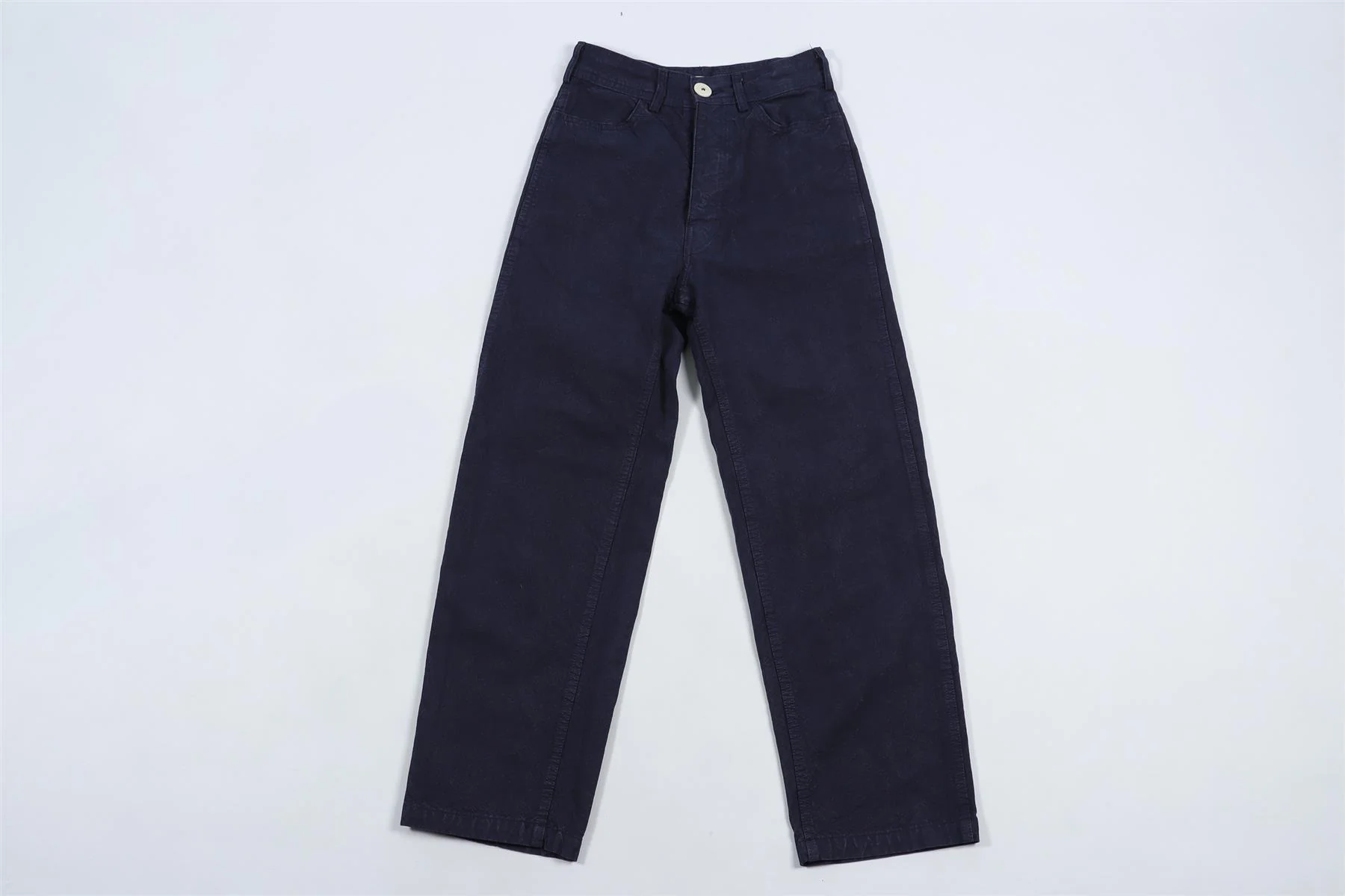 JESSE KAMM NAVY COTTON STRAIGHT LEG PANTS W26 UK 8 - Image 2